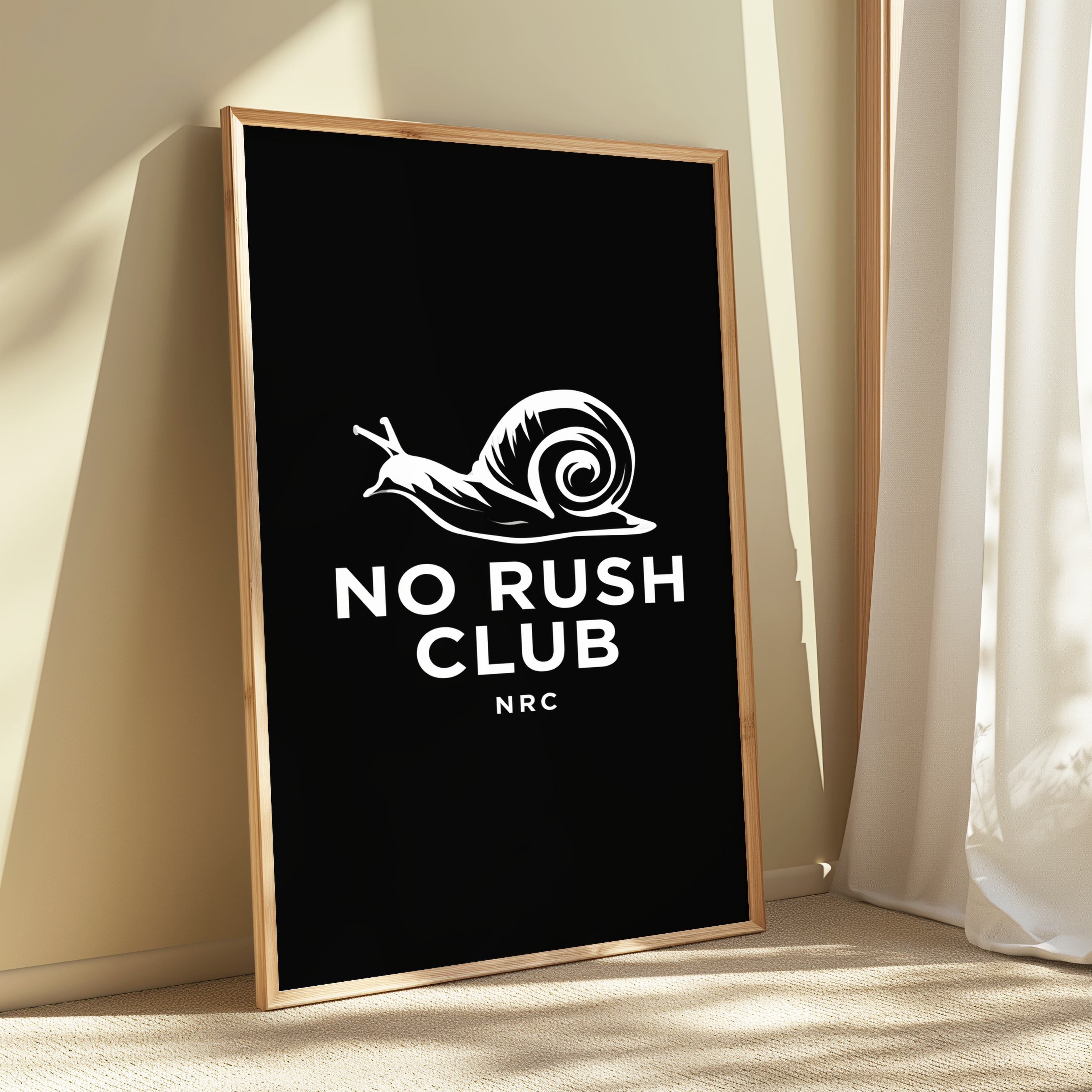 No Rush Club Snail Art Print view 3