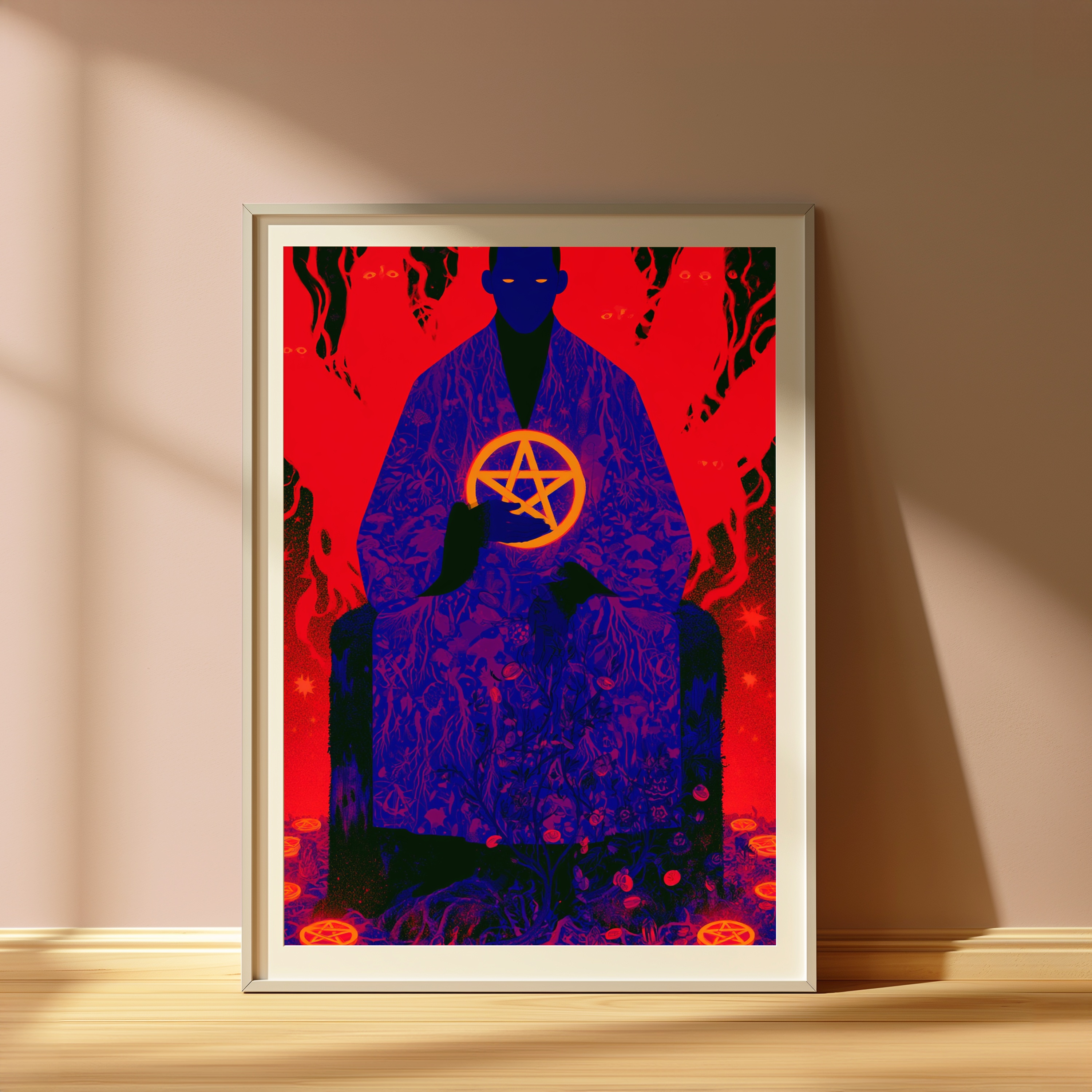 Occult Sorcerer Pentagram Pop Art Print view 4