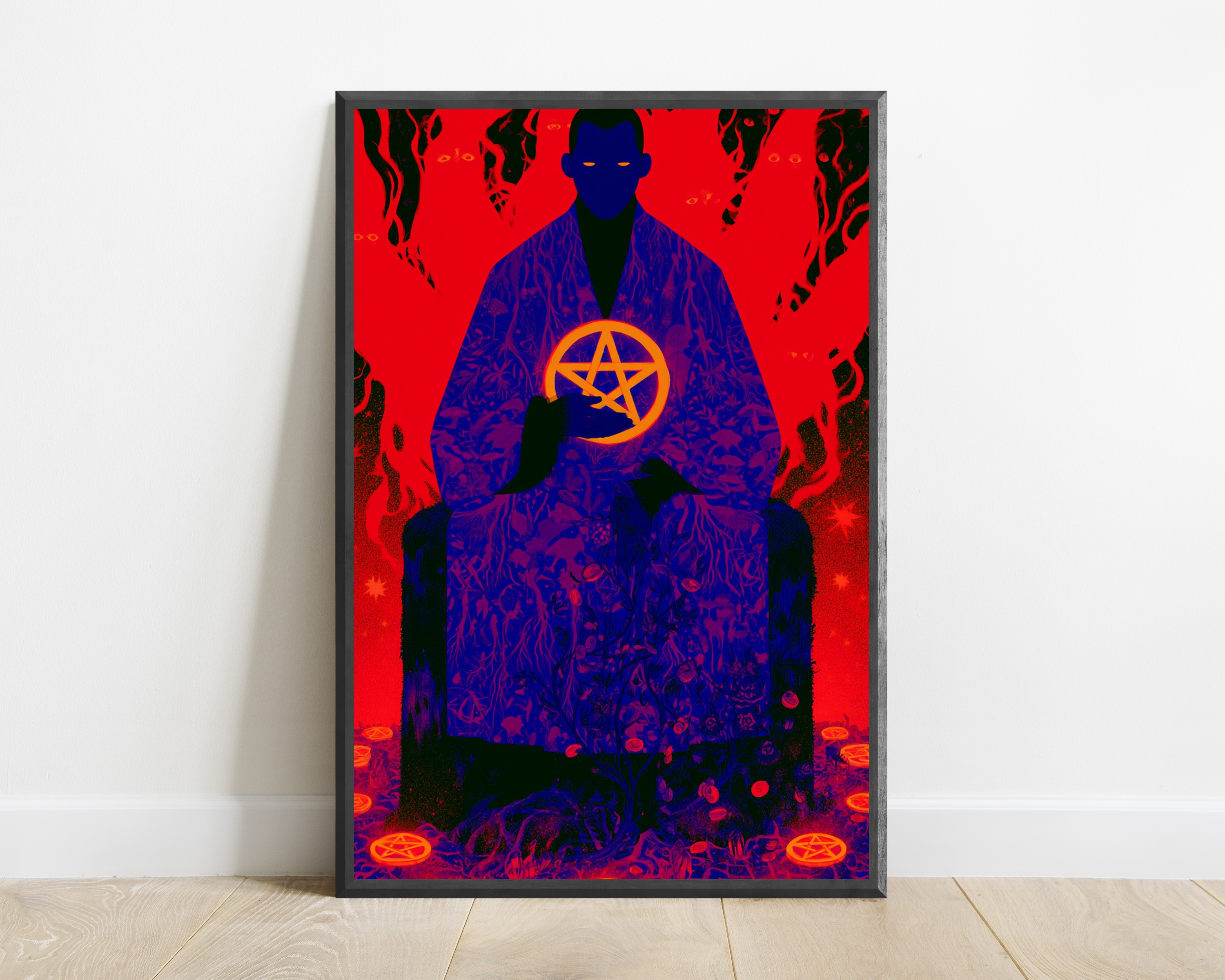 Occult Sorcerer Pentagram Pop Art Print