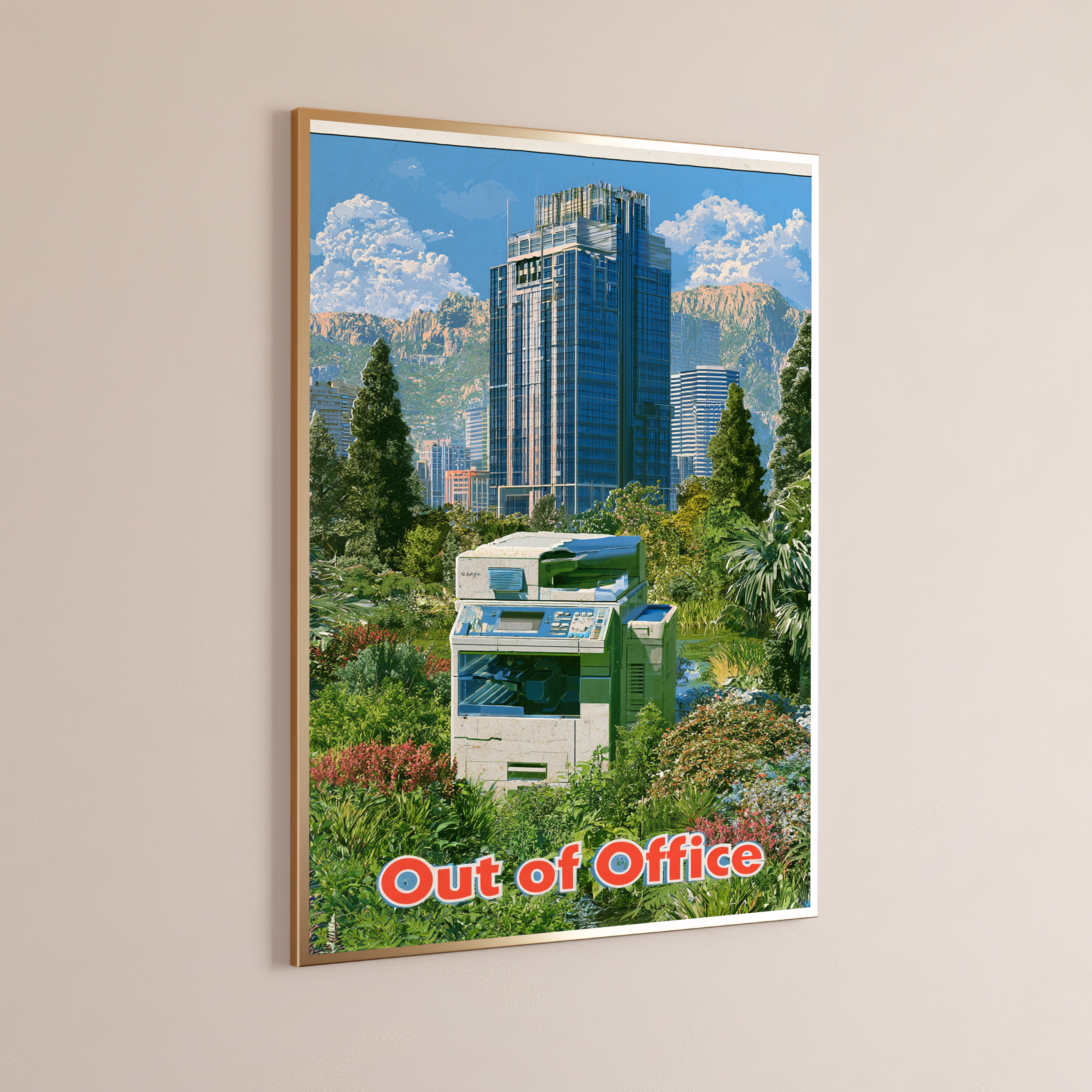 Office Copier Garden Pop Art Print