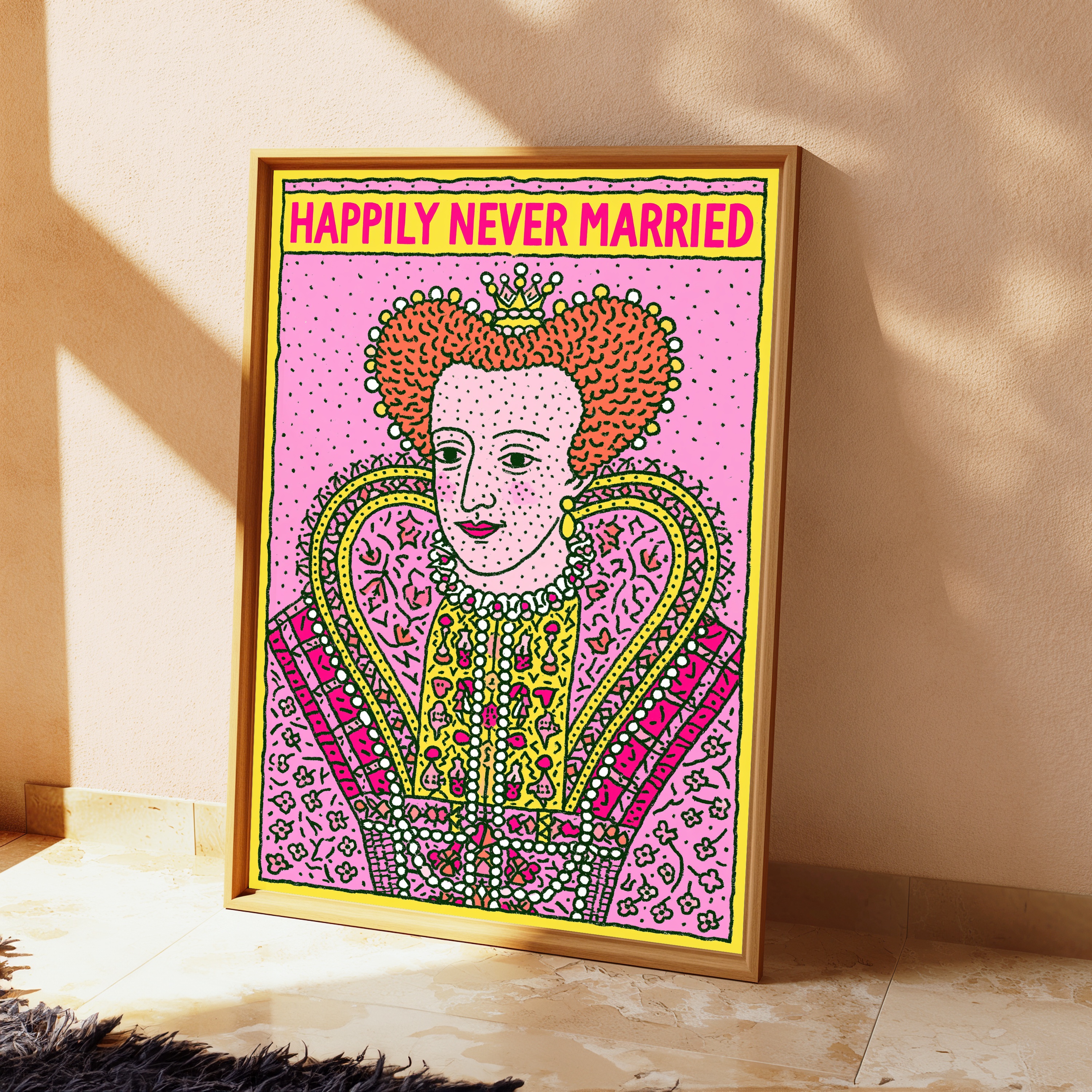 Ornate Red-Haired Queen Pop Art Print view 2
