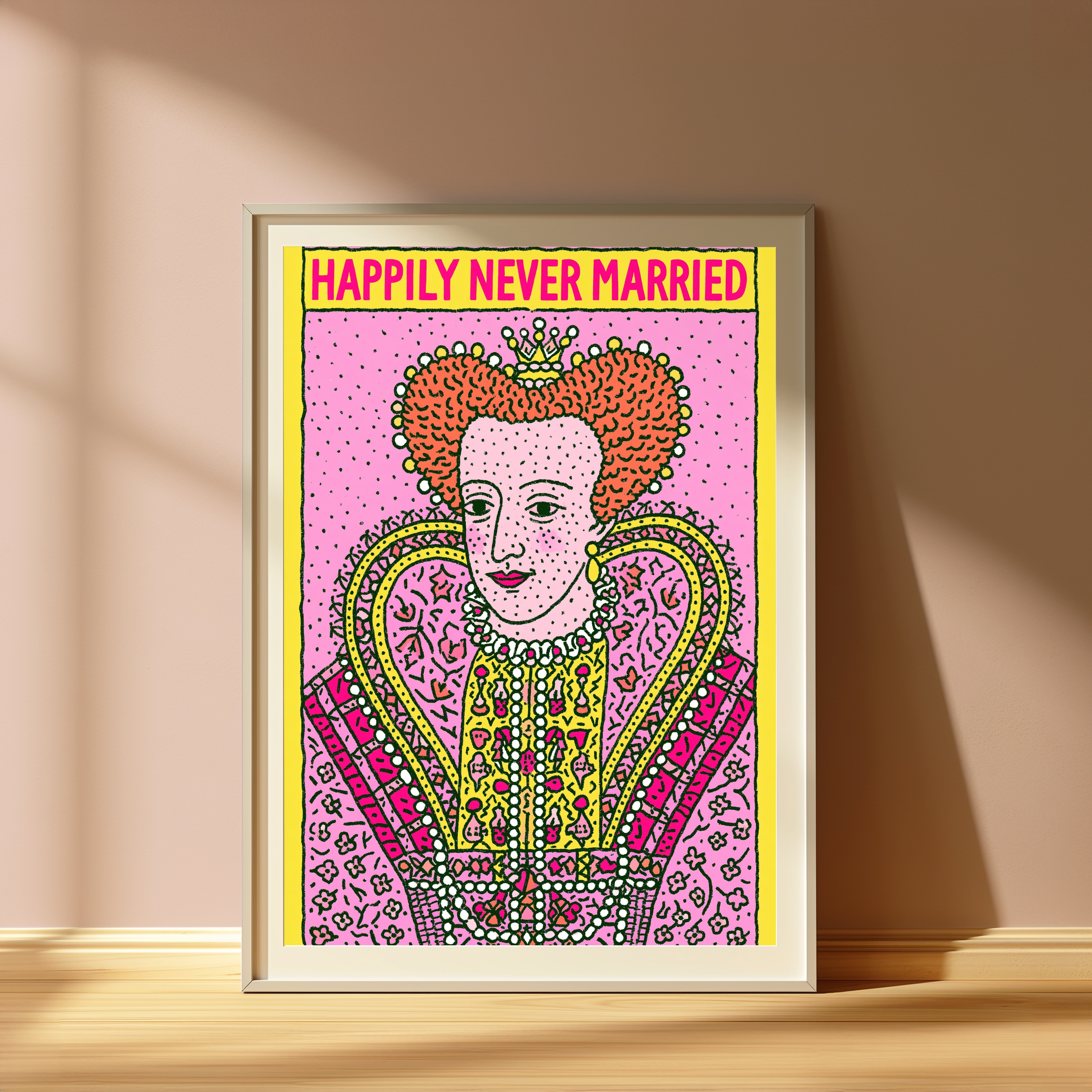 Ornate Red-Haired Queen Pop Art Print view 4