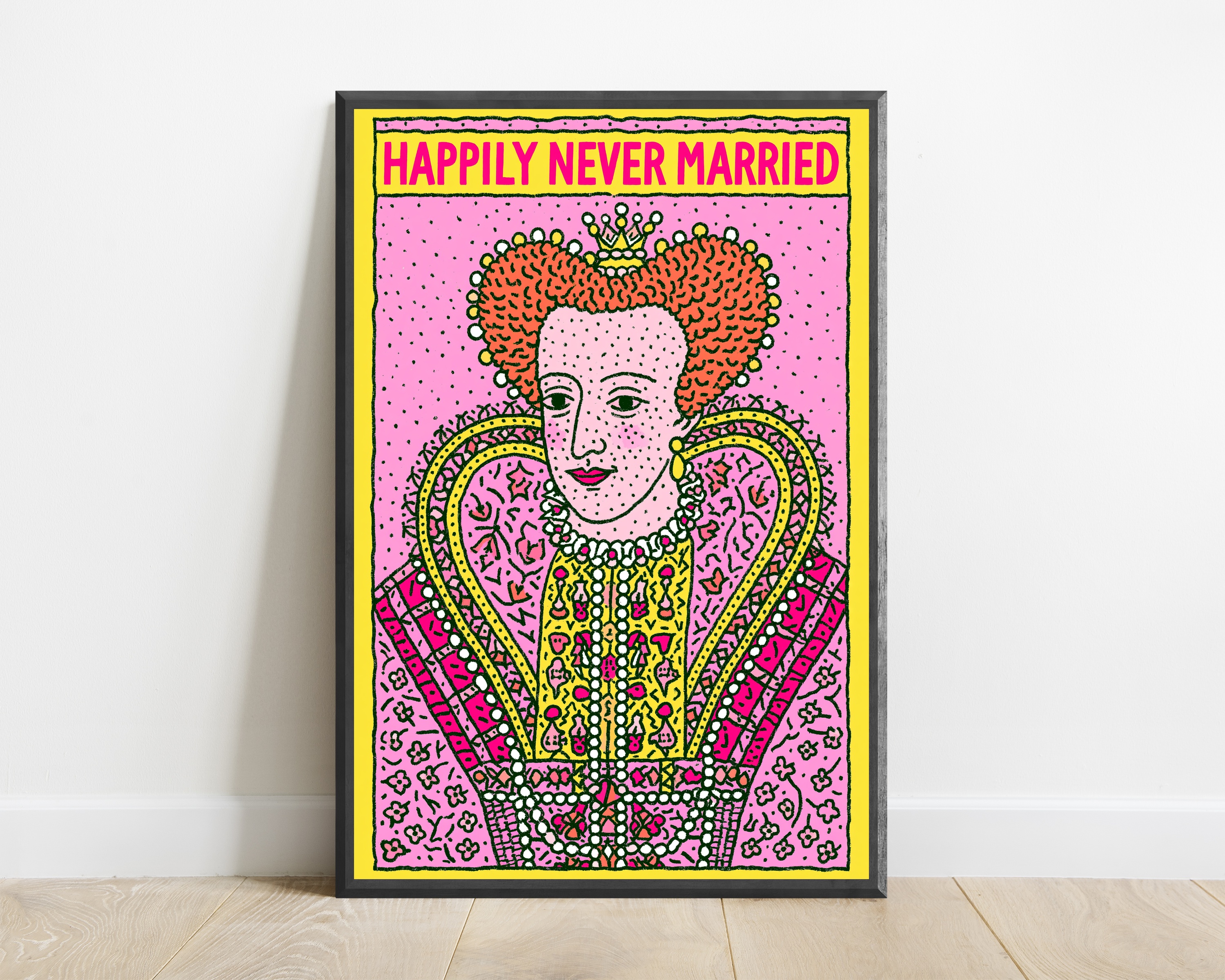 Ornate Red-Haired Queen Pop Art Print