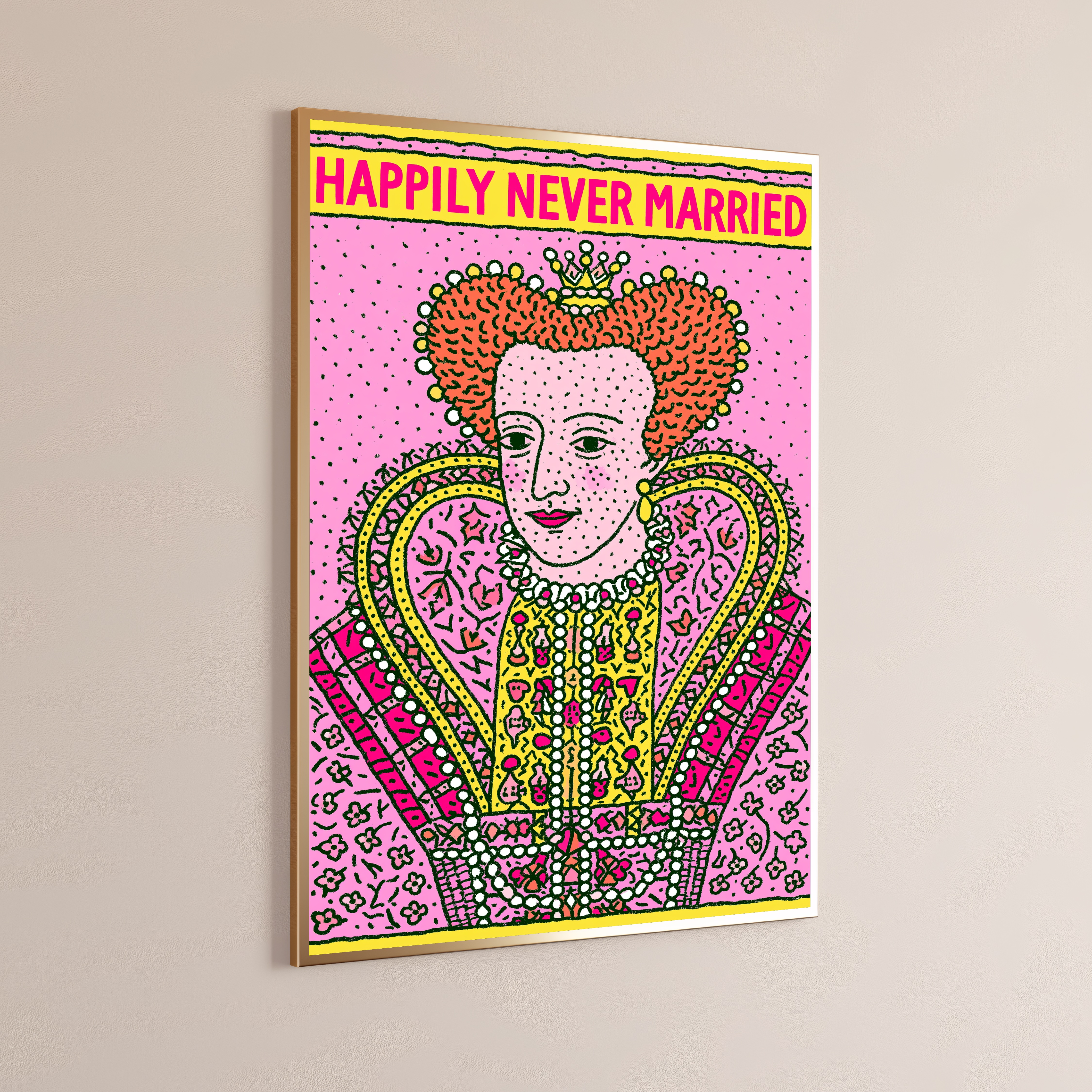 Ornate Red-Haired Queen Pop Art Print