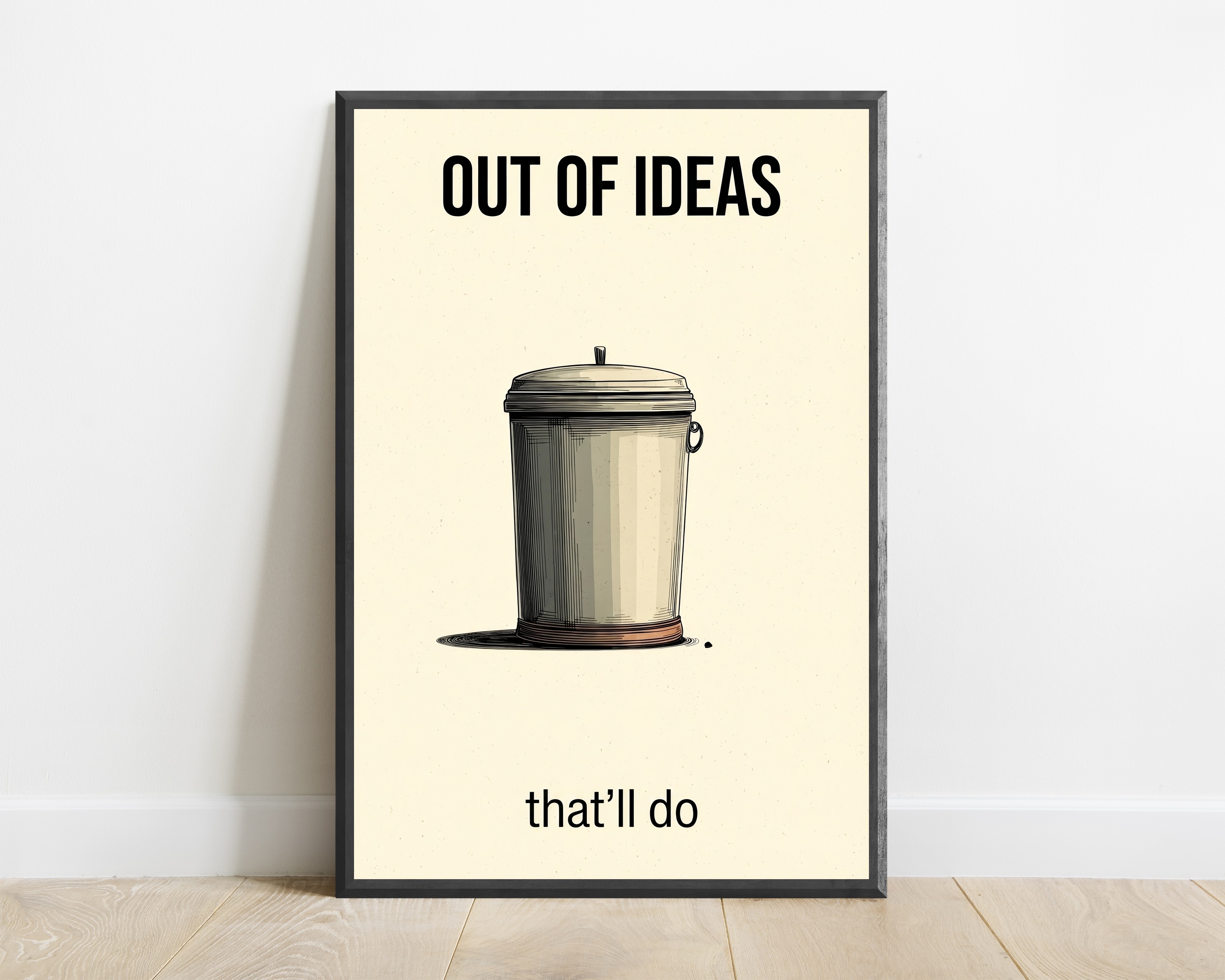 Out of Ideas Trash Bin Print
