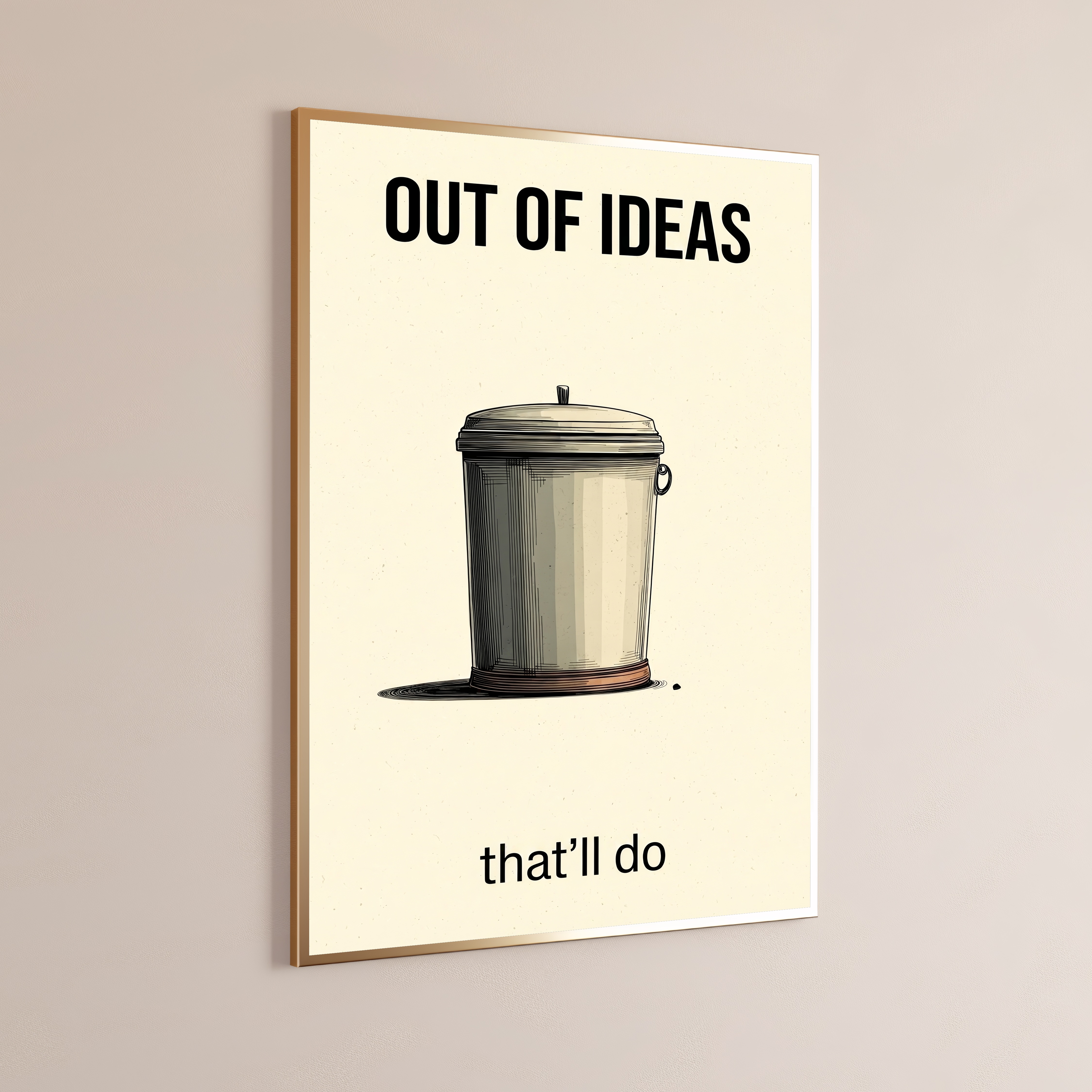 Out of Ideas Trash Bin Print
