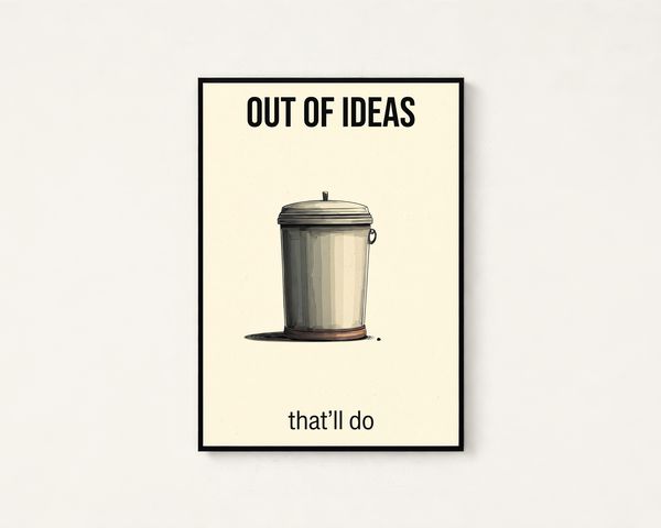 Out of Ideas Trash Bin Print