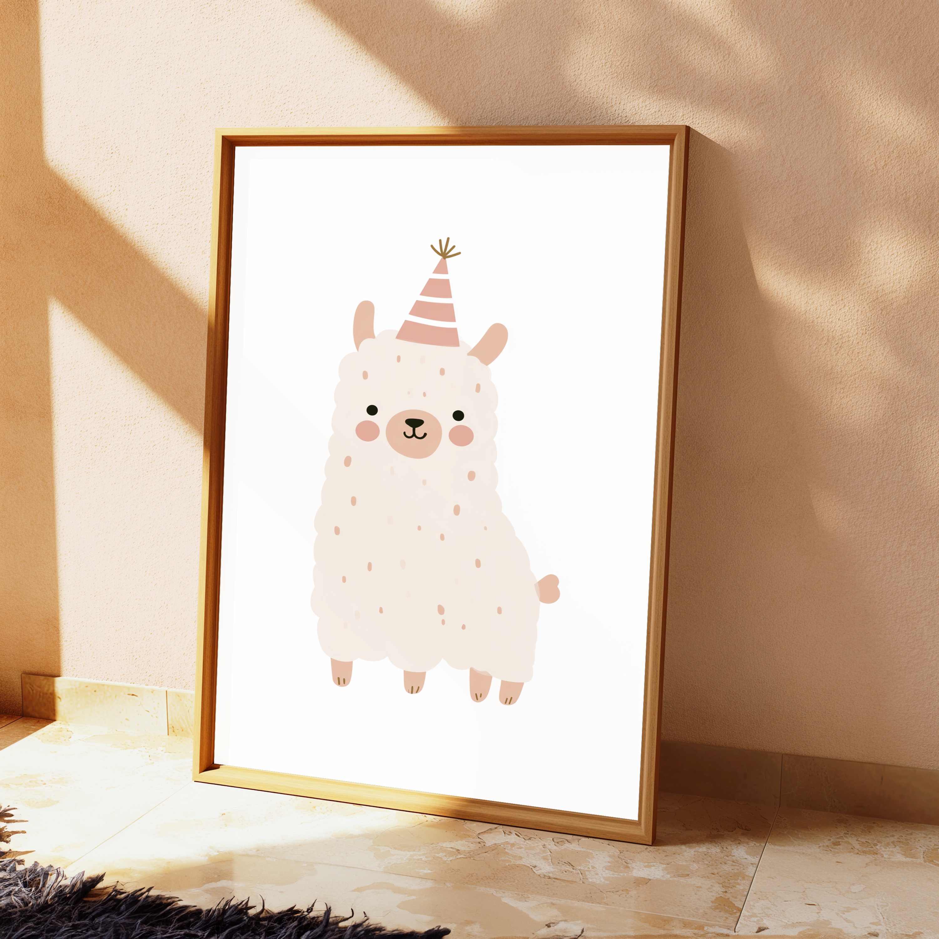 Party Llama Minimalist Art Print view 2