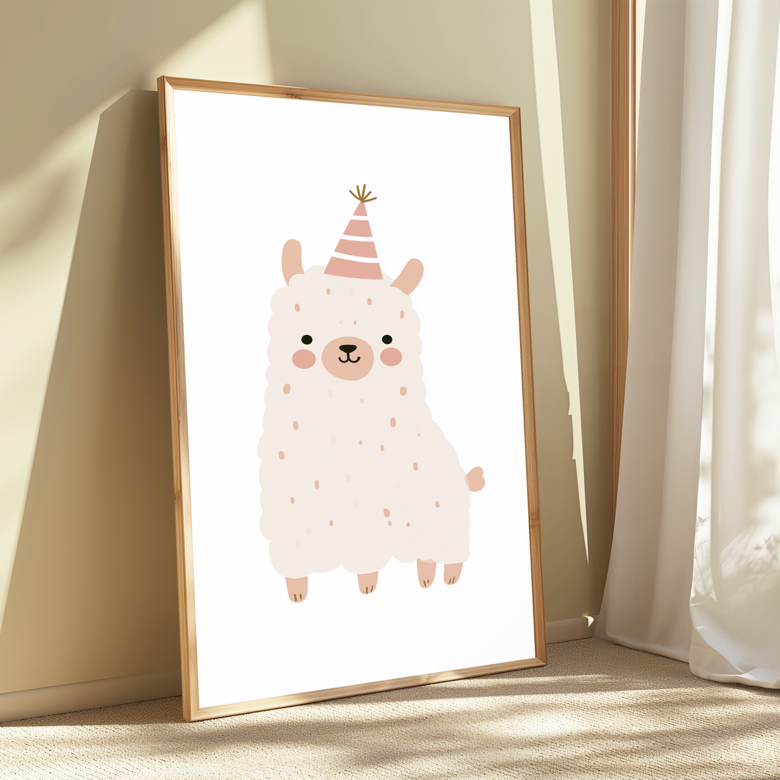 Party Llama Minimalist Art Print view 3