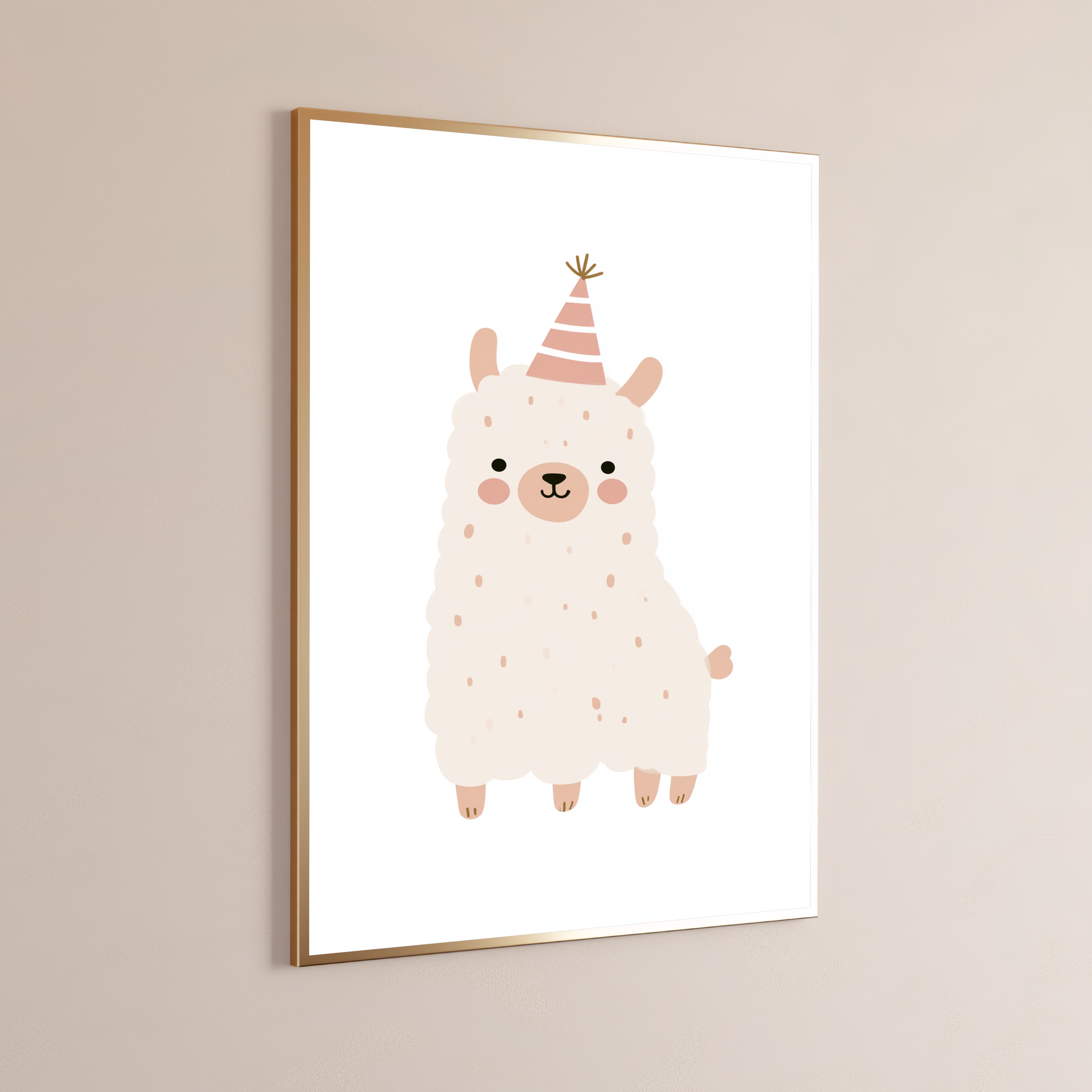 Party Llama Minimalist Art Print