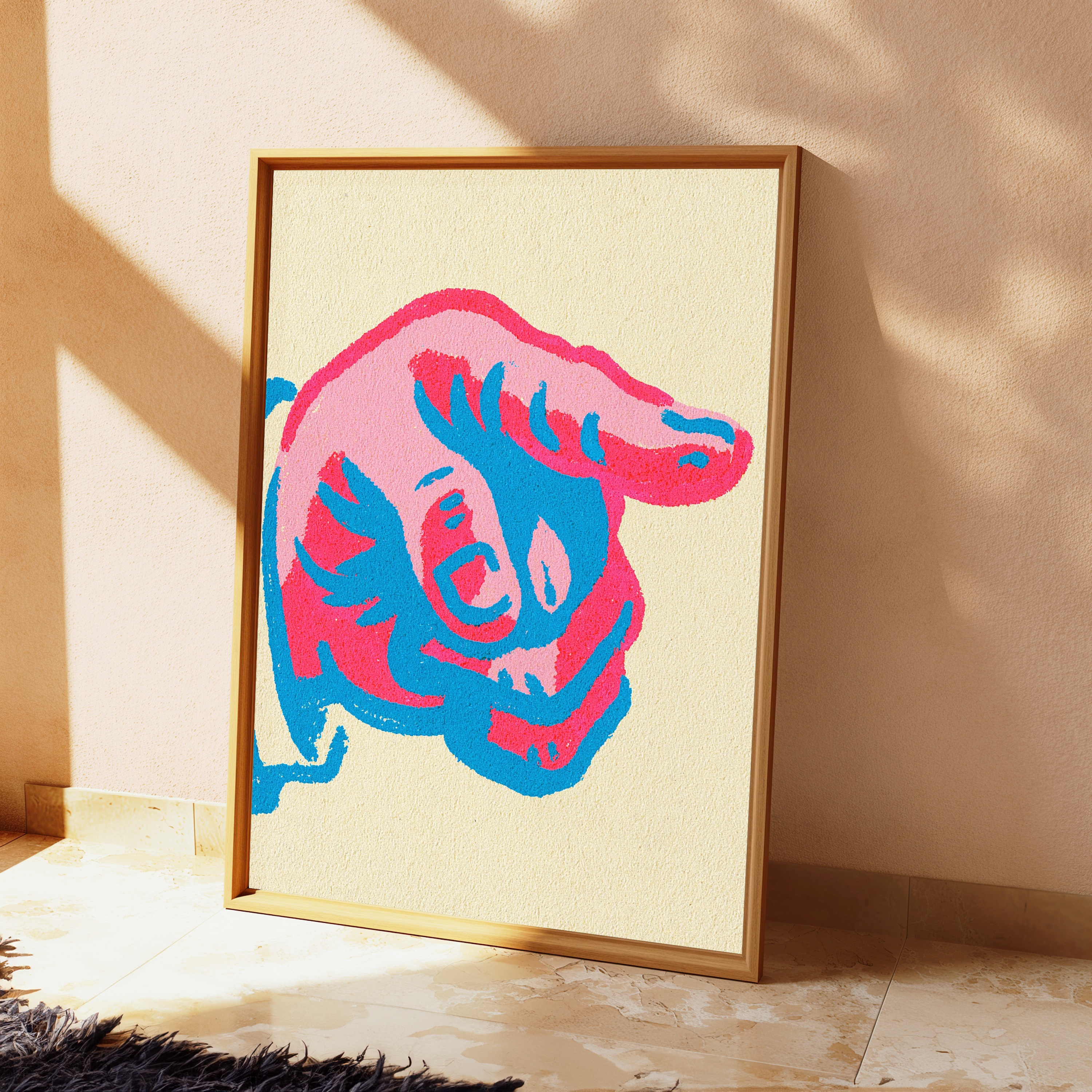 Pink Bull Pop Art Print view 2