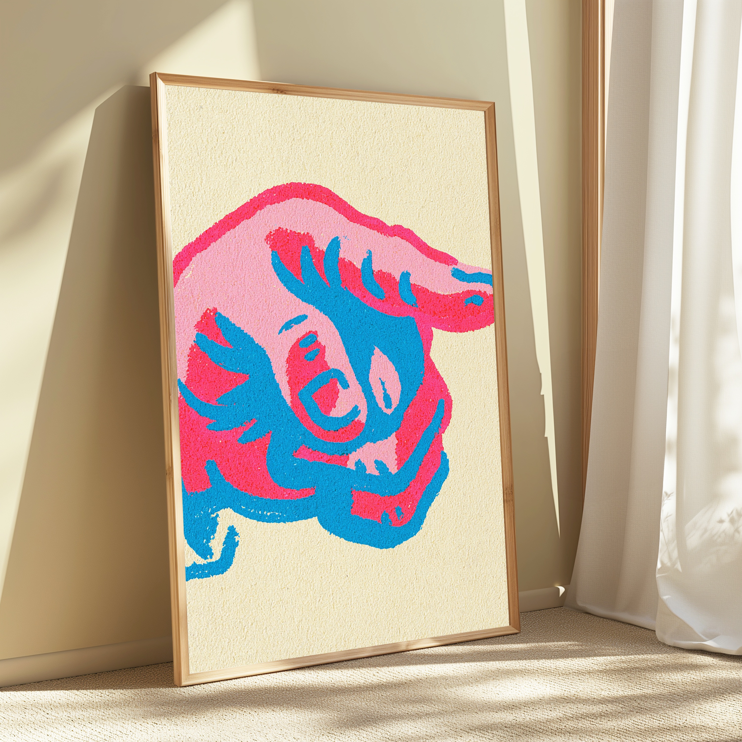 Pink Bull Pop Art Print view 3