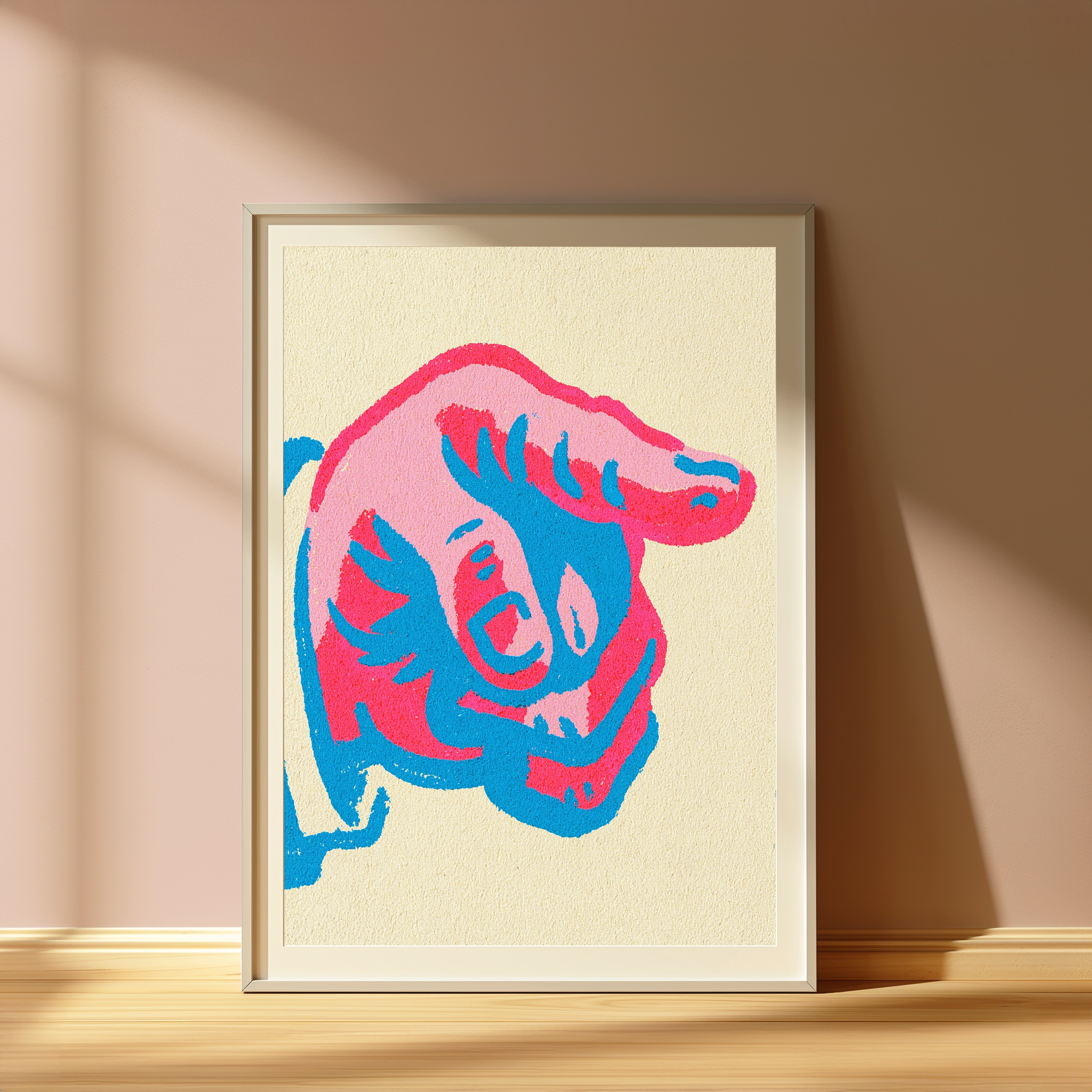 Pink Bull Pop Art Print view 4