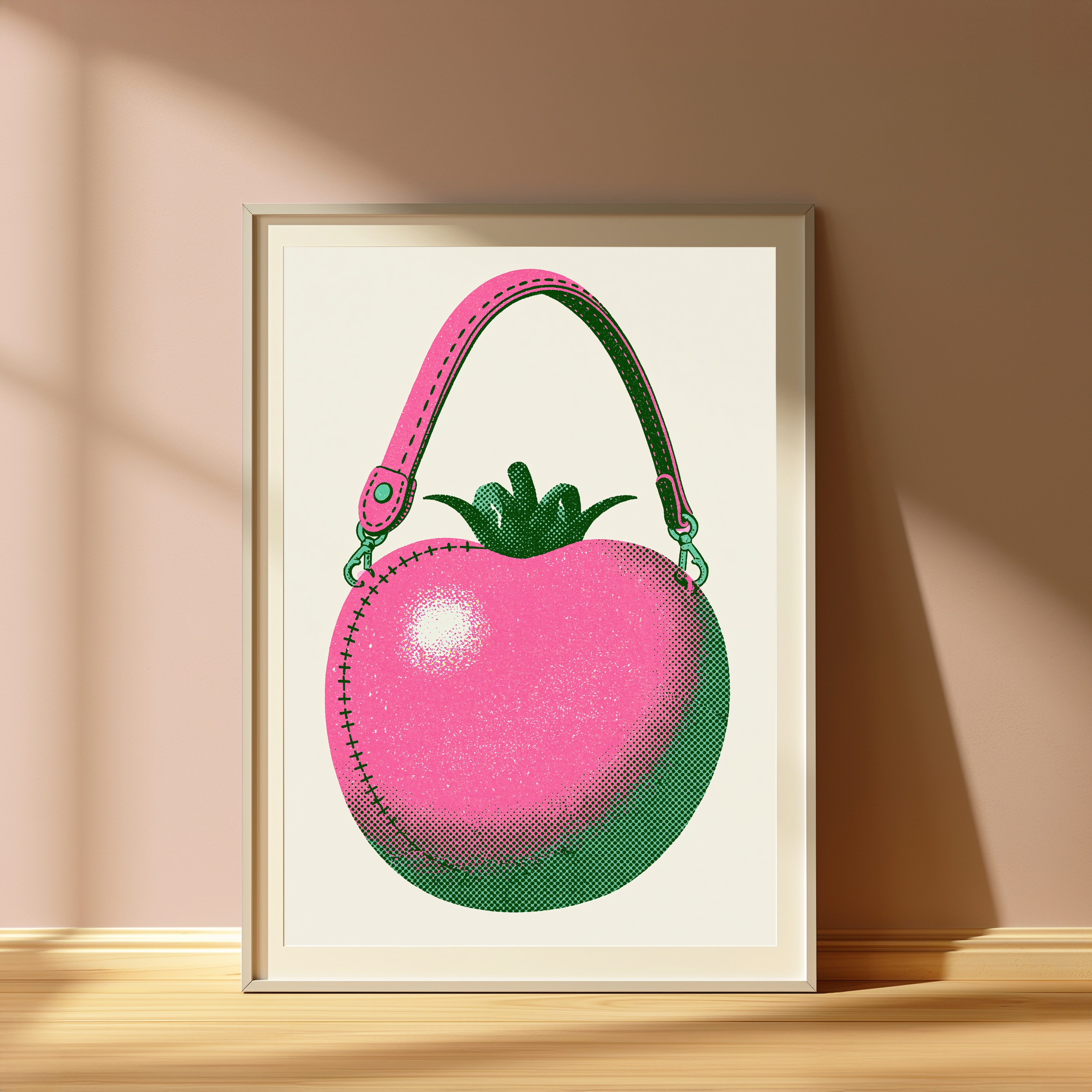 Pink Cactus Handbag Pop Art Print view 4