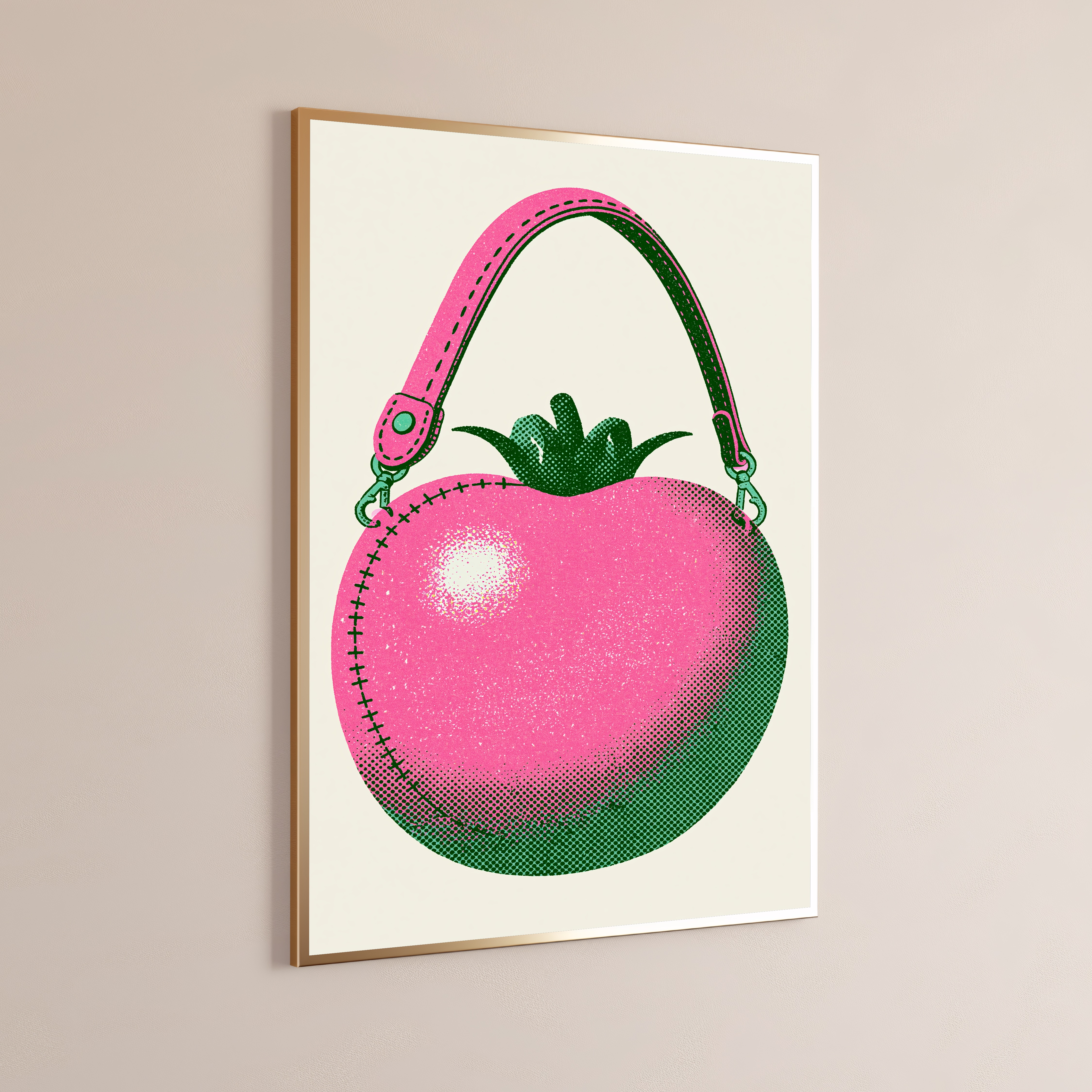 Pink Cactus Handbag Pop Art Print