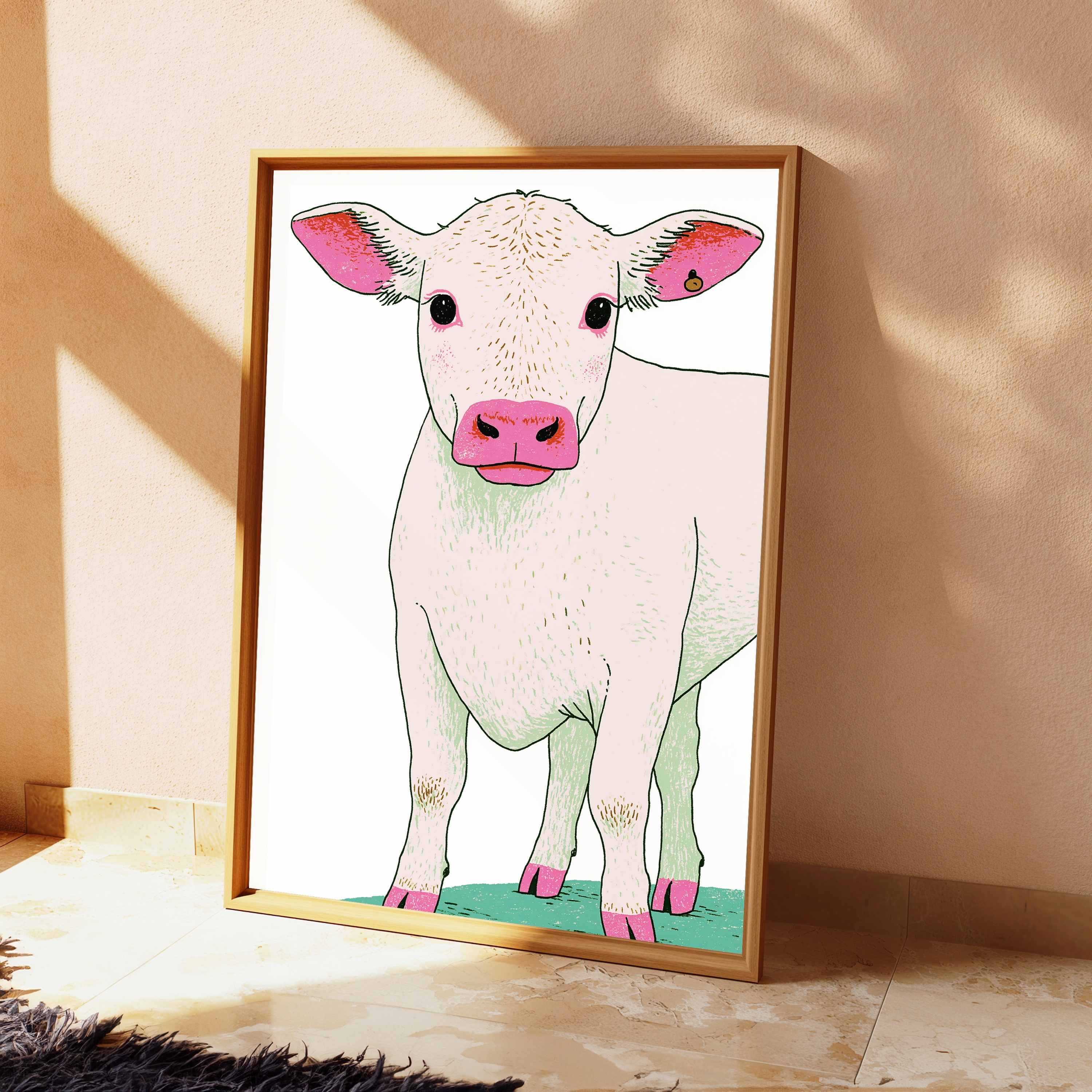 Pink Cow Pop Art Print view 2