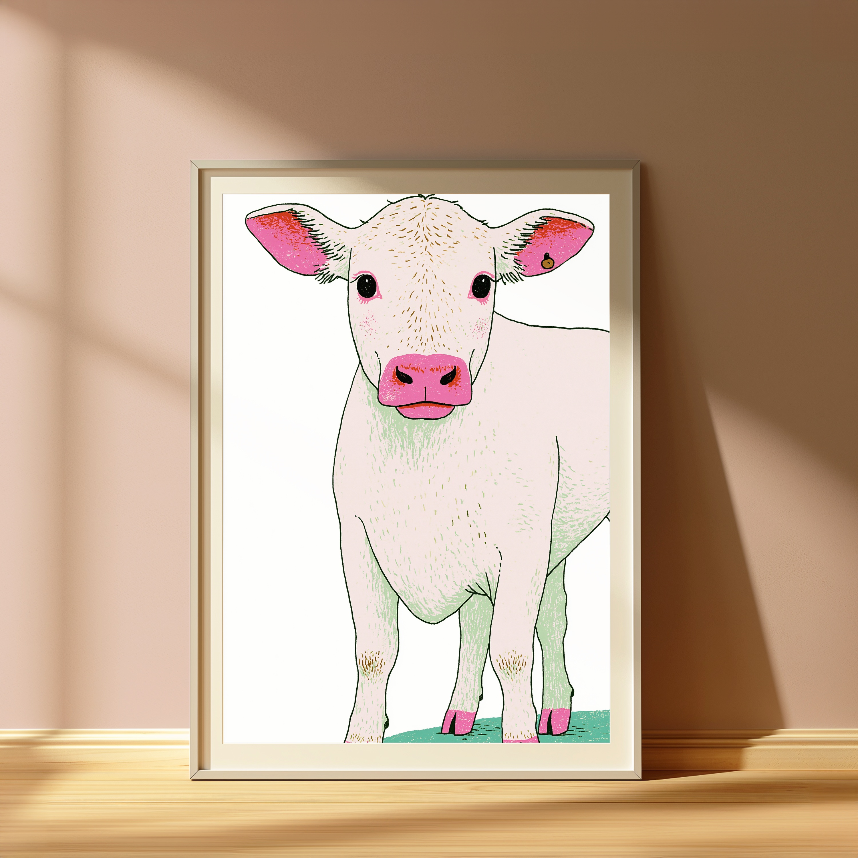 Pink Cow Pop Art Print view 4