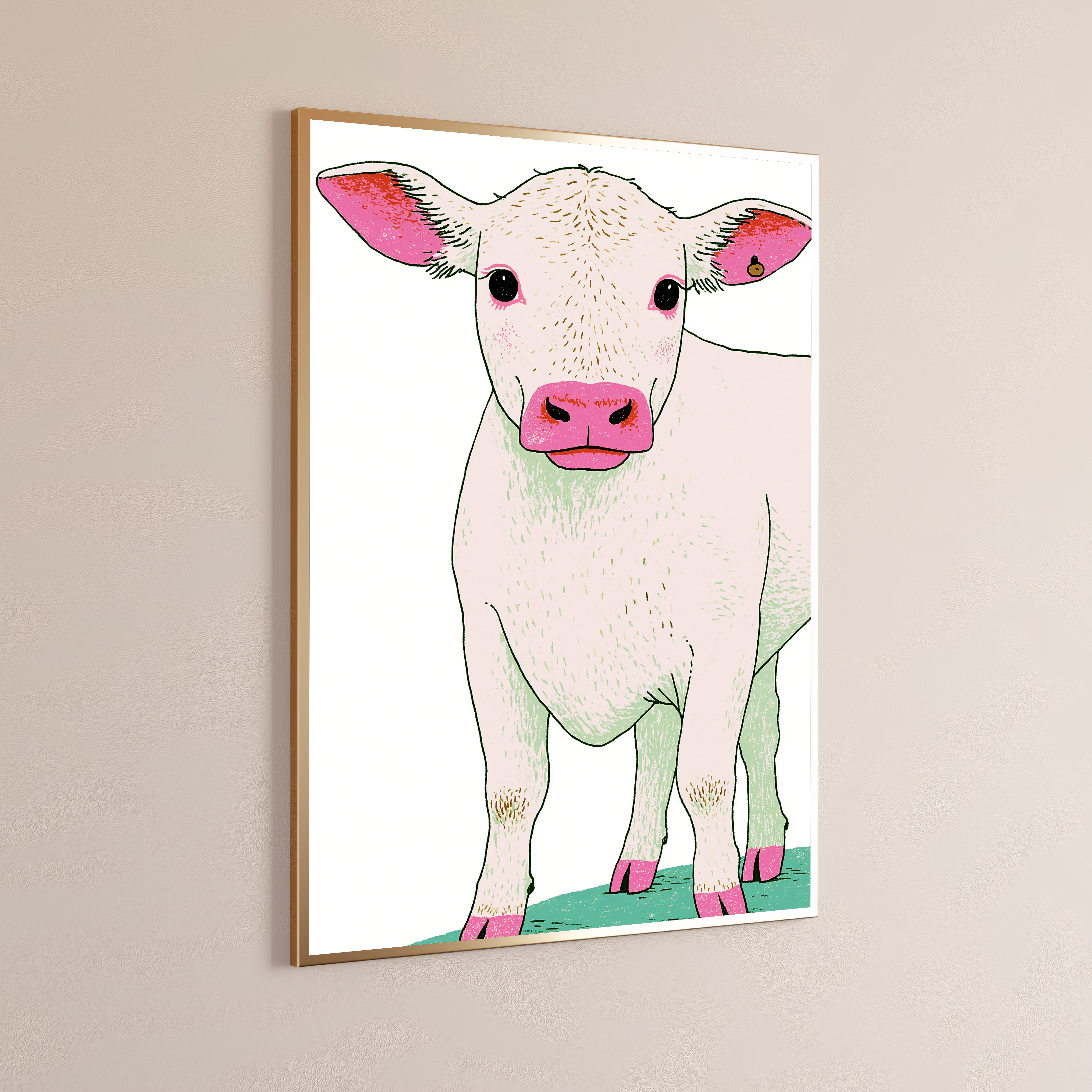 Pink Cow Pop Art Print