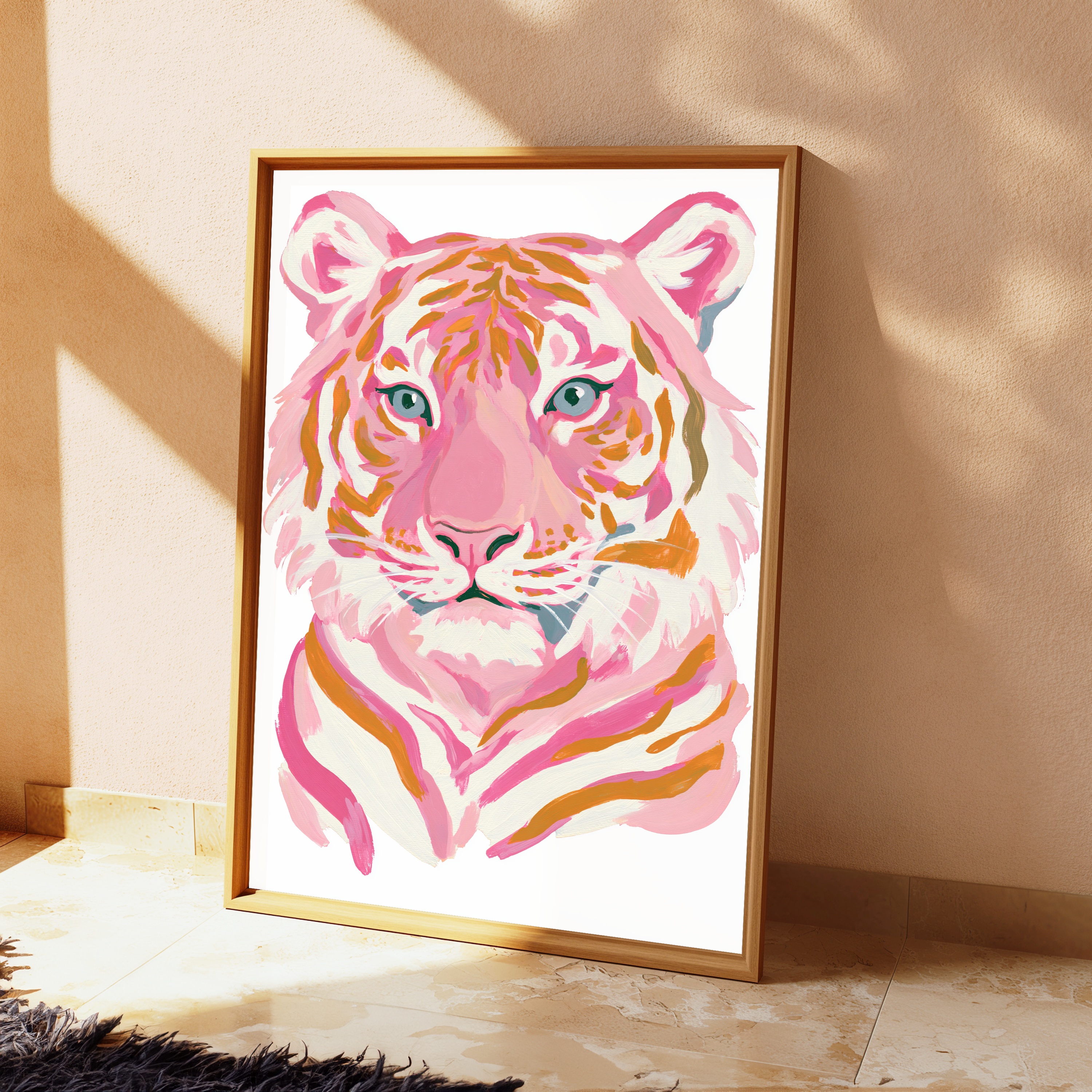 Pink Tiger Pop Art Print view 2
