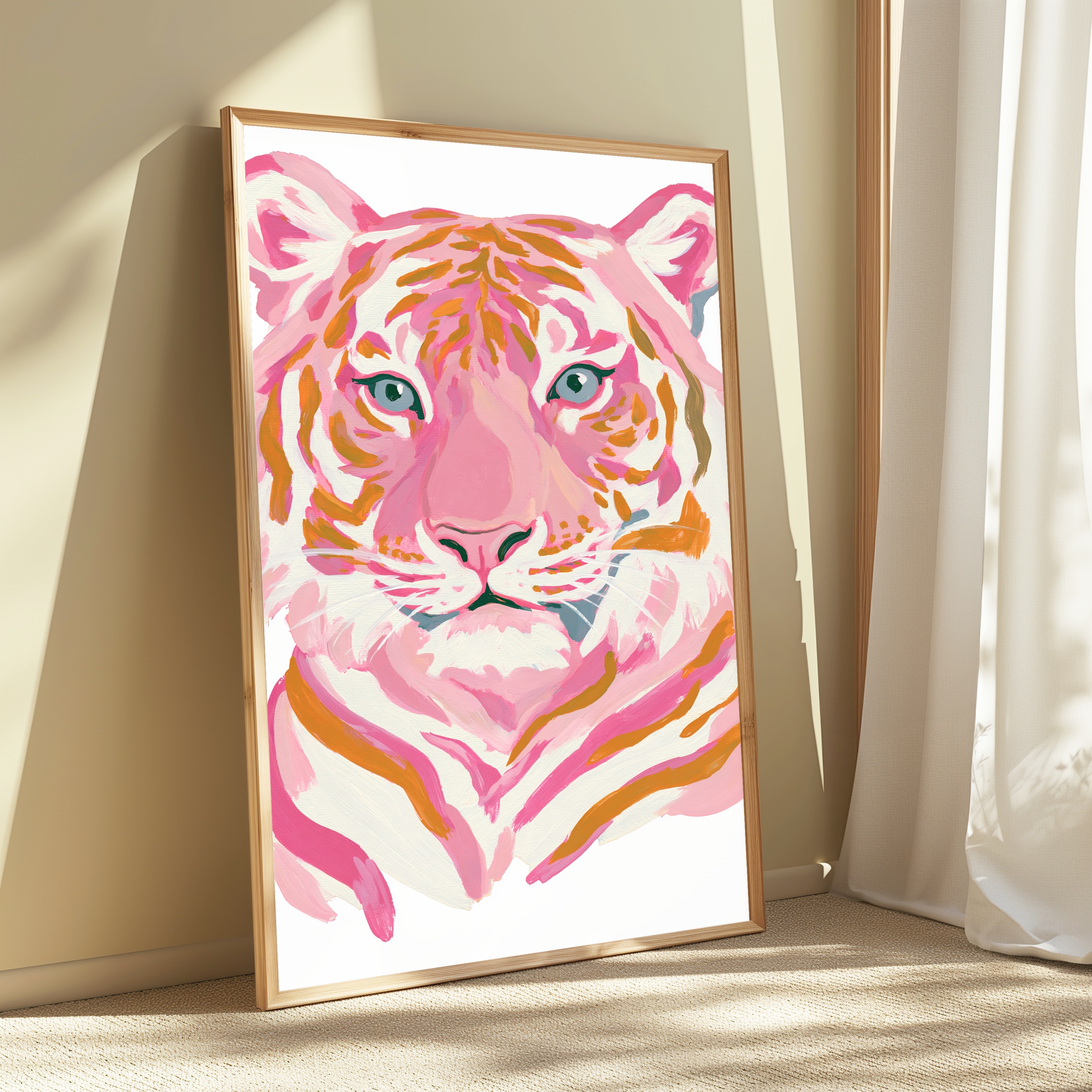 Pink Tiger Pop Art Print view 3