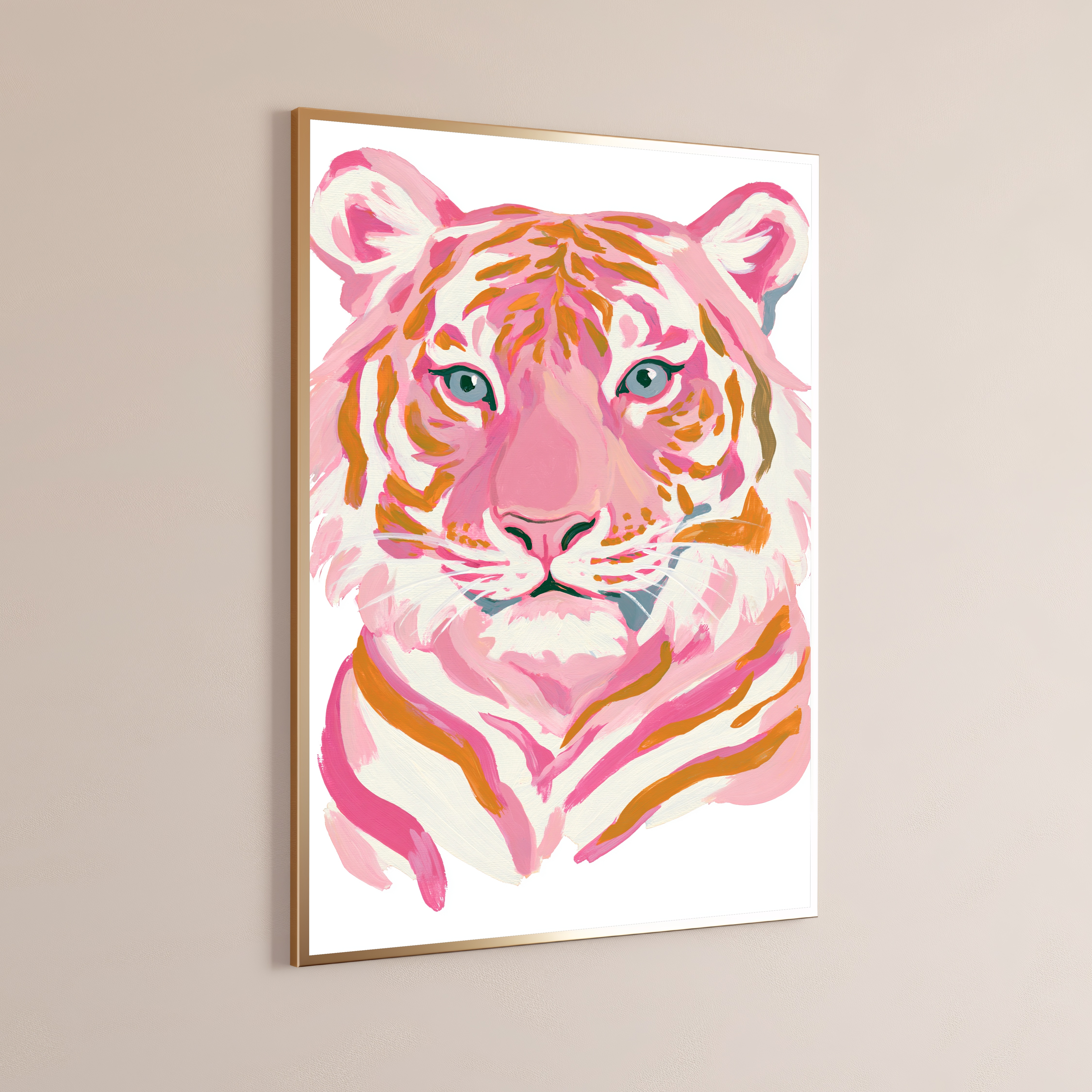 Pink Tiger Pop Art Print