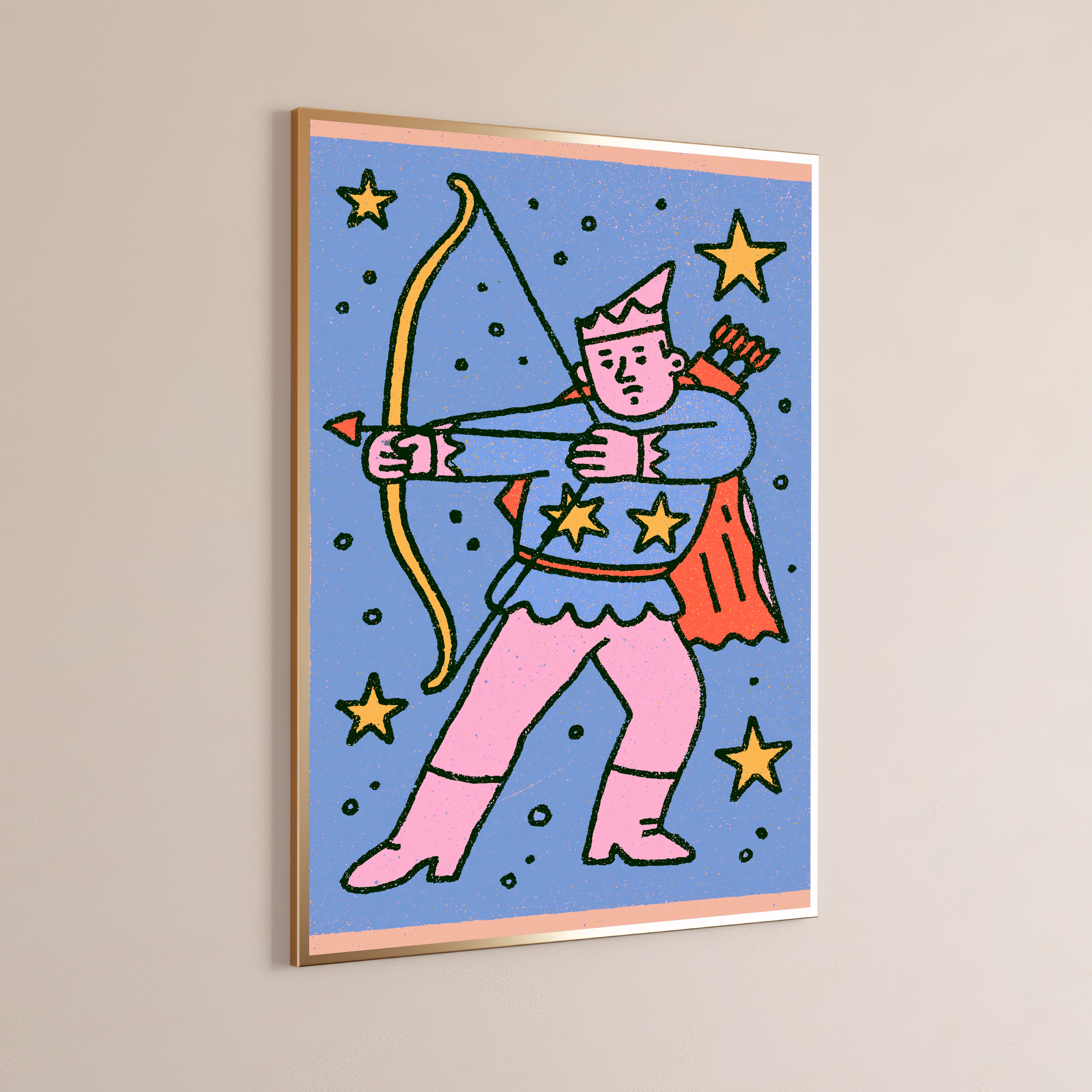 Pink Wizard Archer Pop Art Print