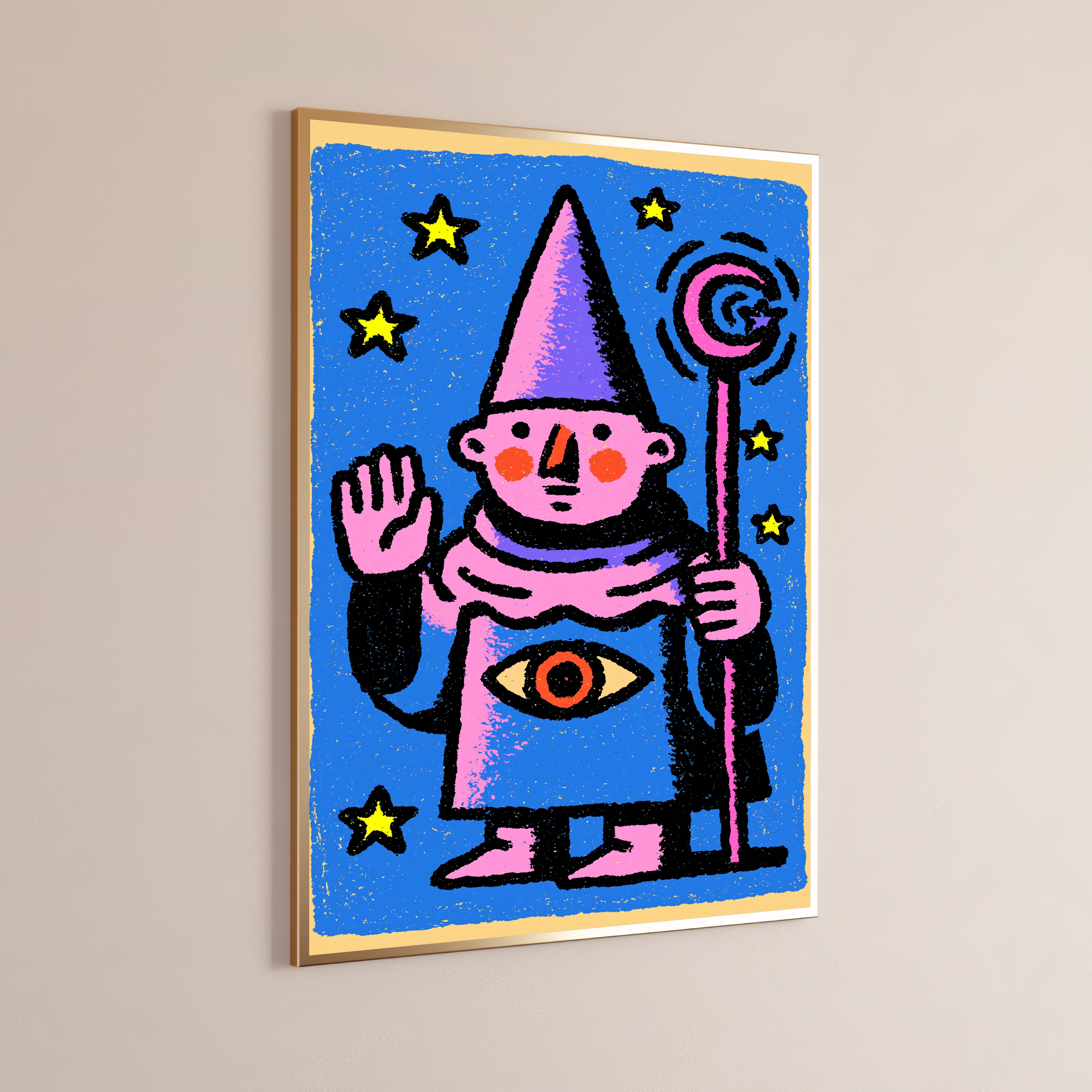 Pink Wizard Magical Spell Pop Art Print