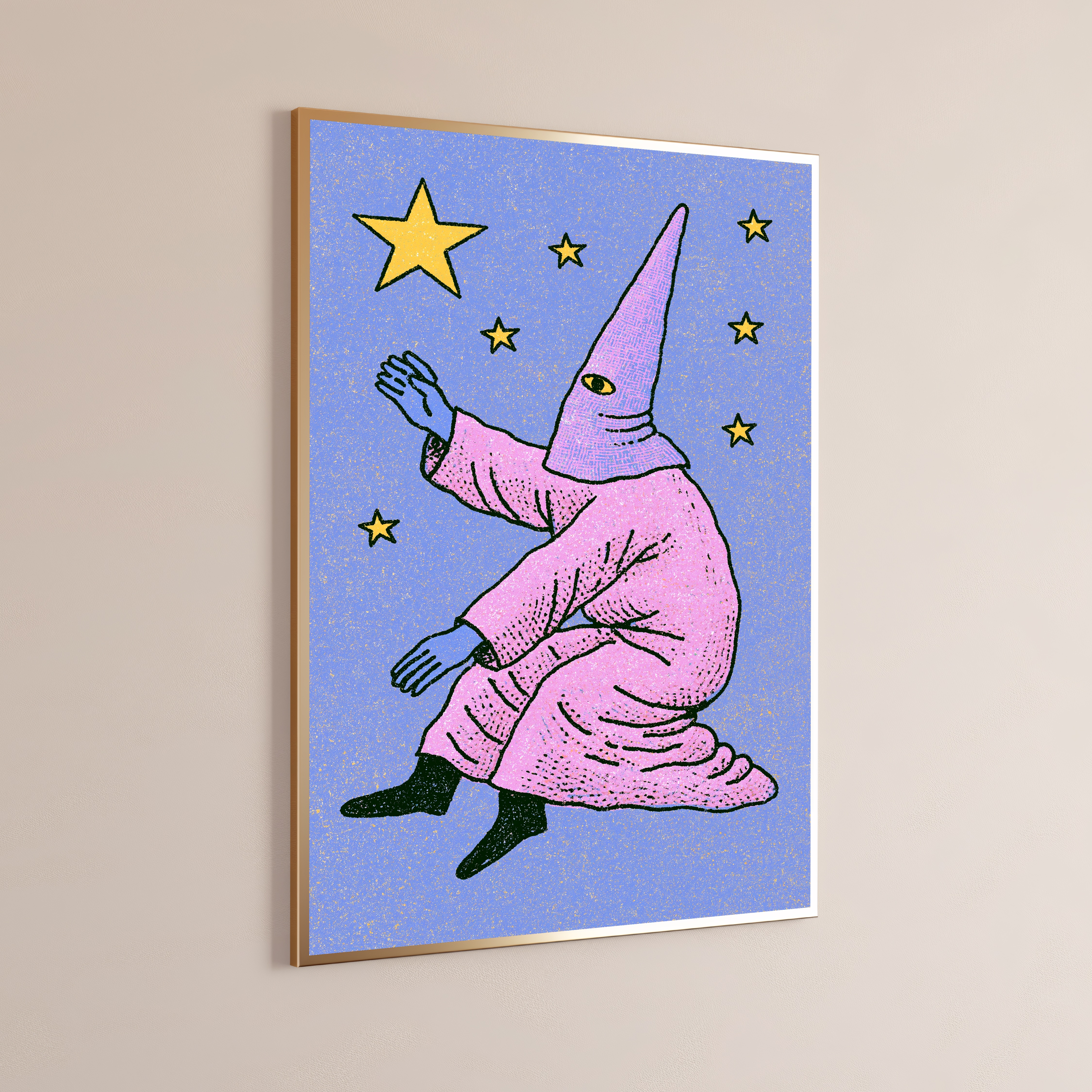 Pink Wizard Magical Spell Pop Art Print