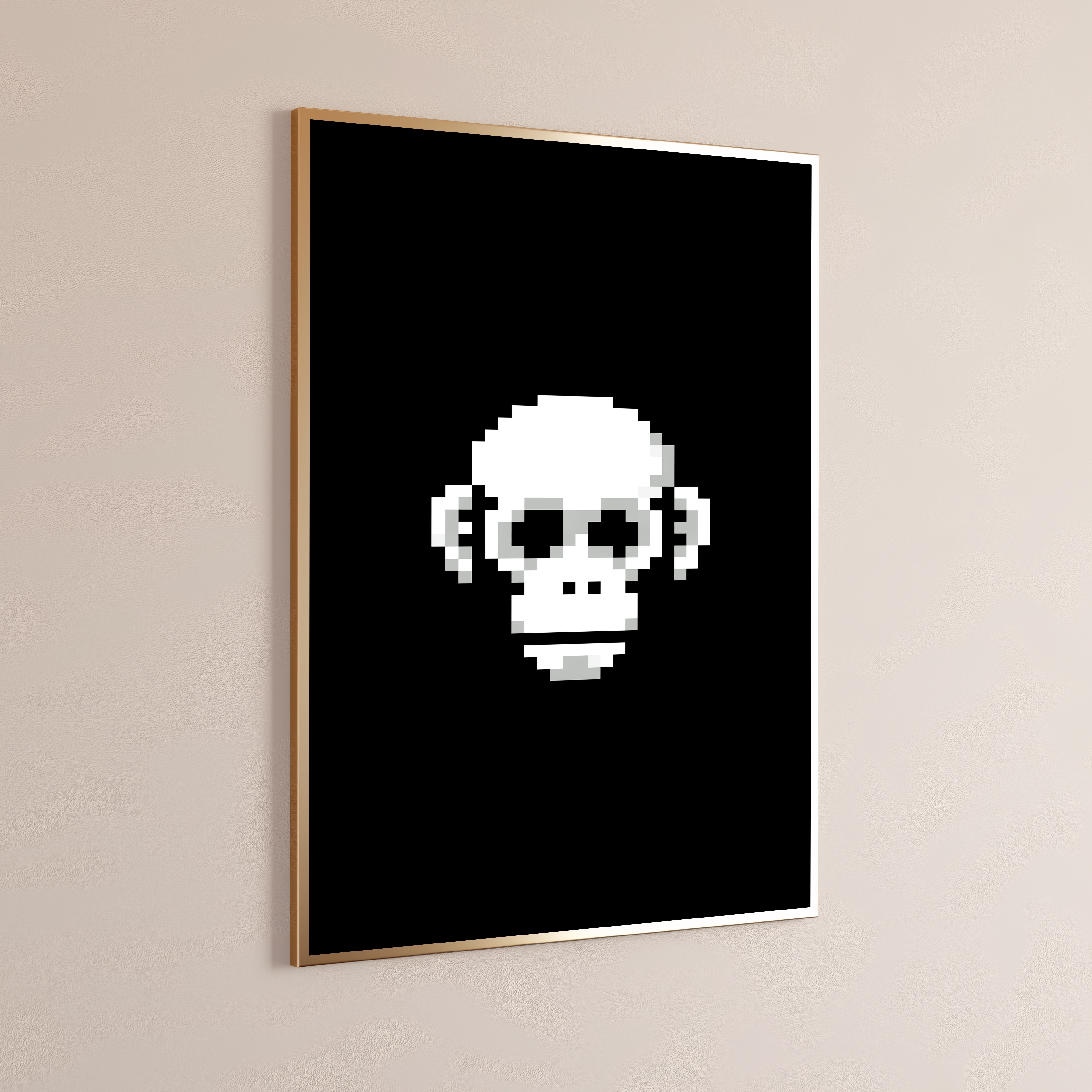 Pixel Art Monkey Skull