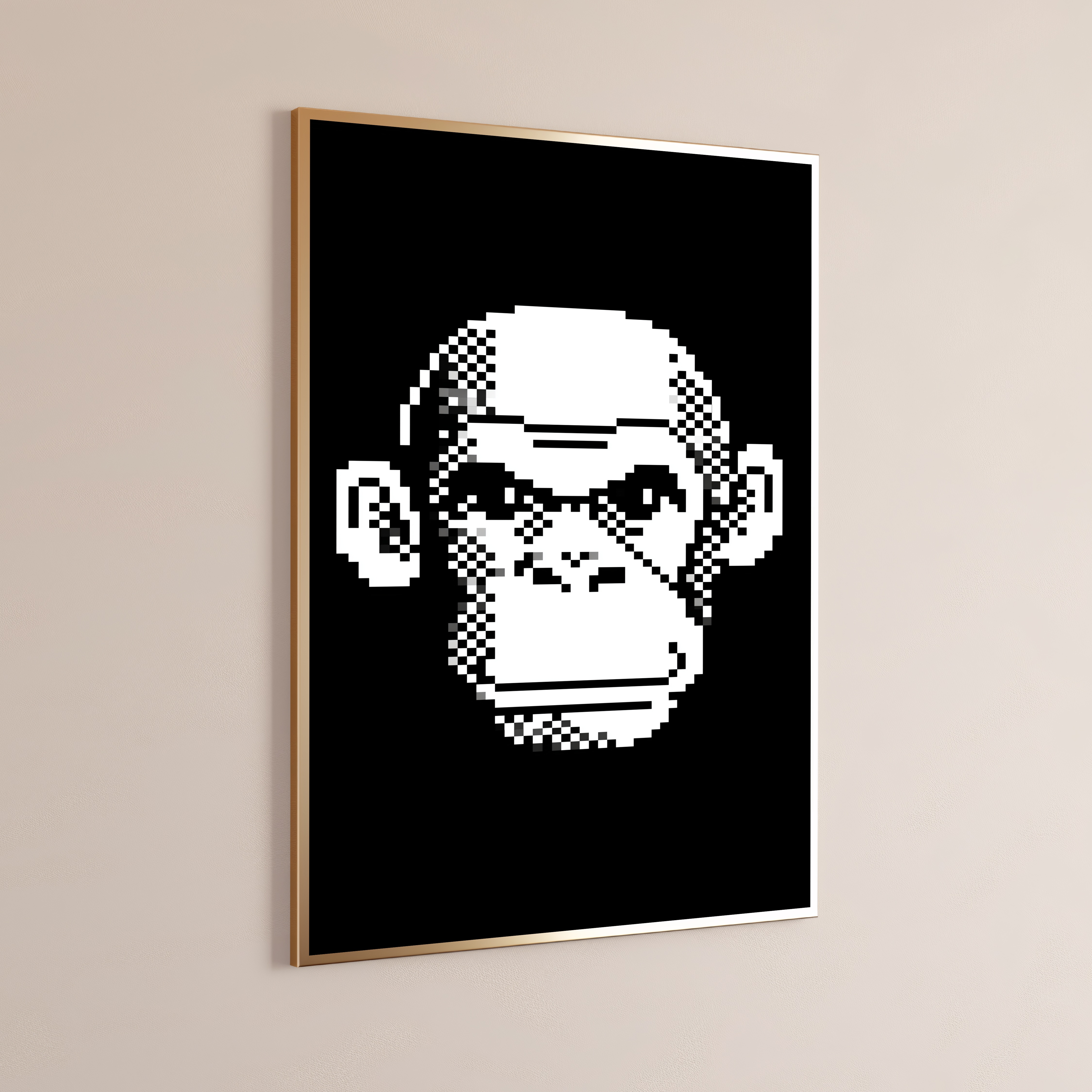 Pixel Art Chimp Portrait