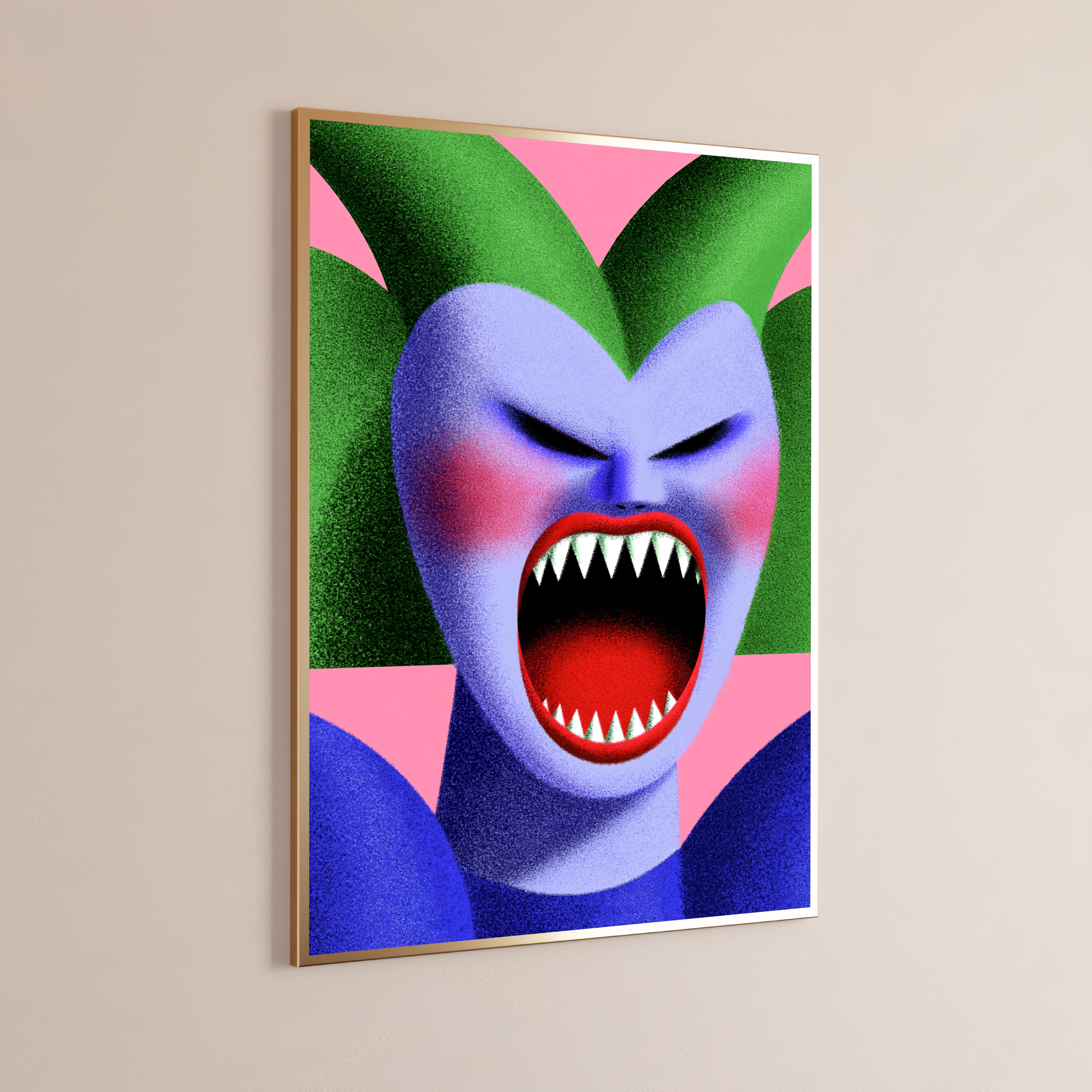 Psychedelic Demon Face Pop Art Print