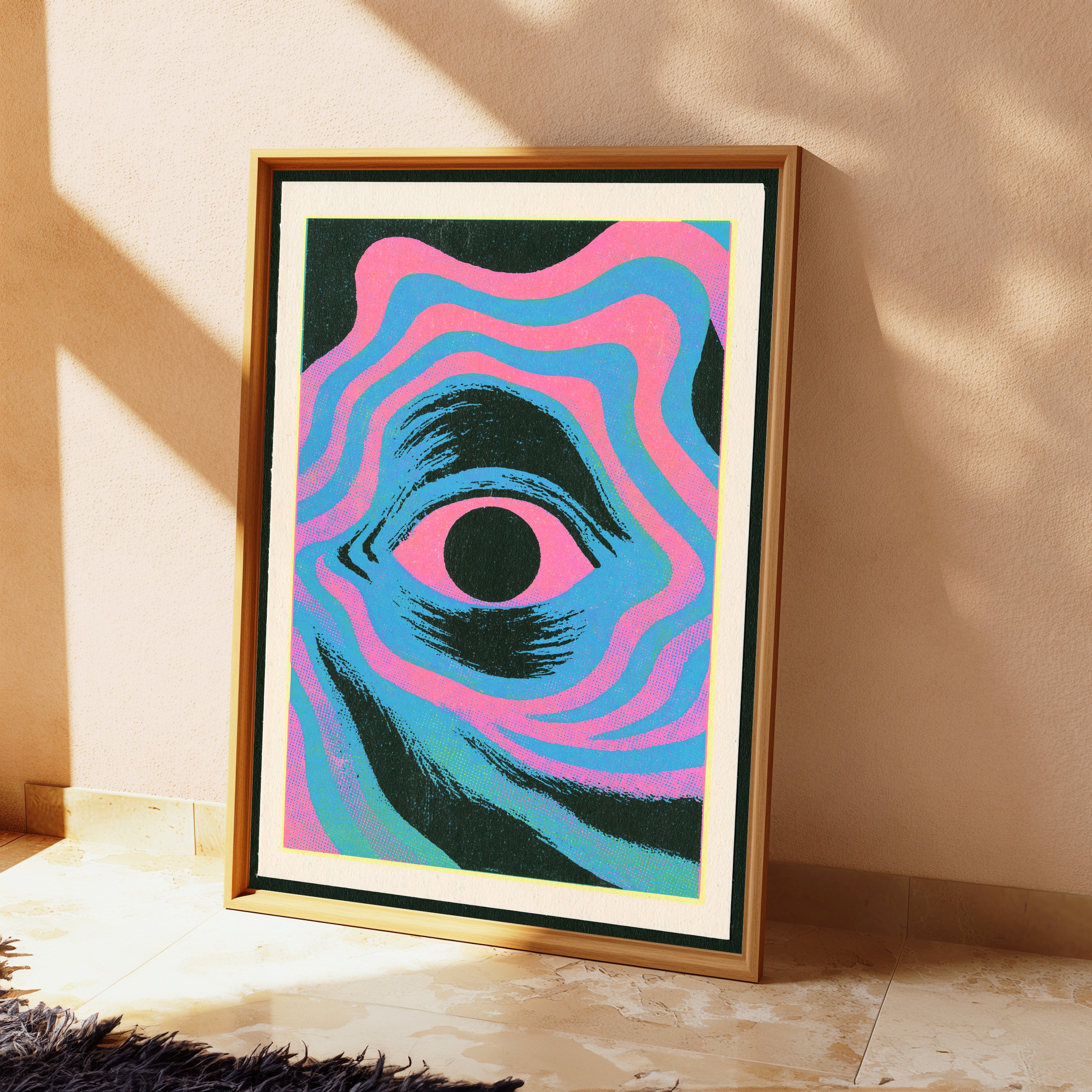 Psychedelic Eye Wave Pop Art Print view 2