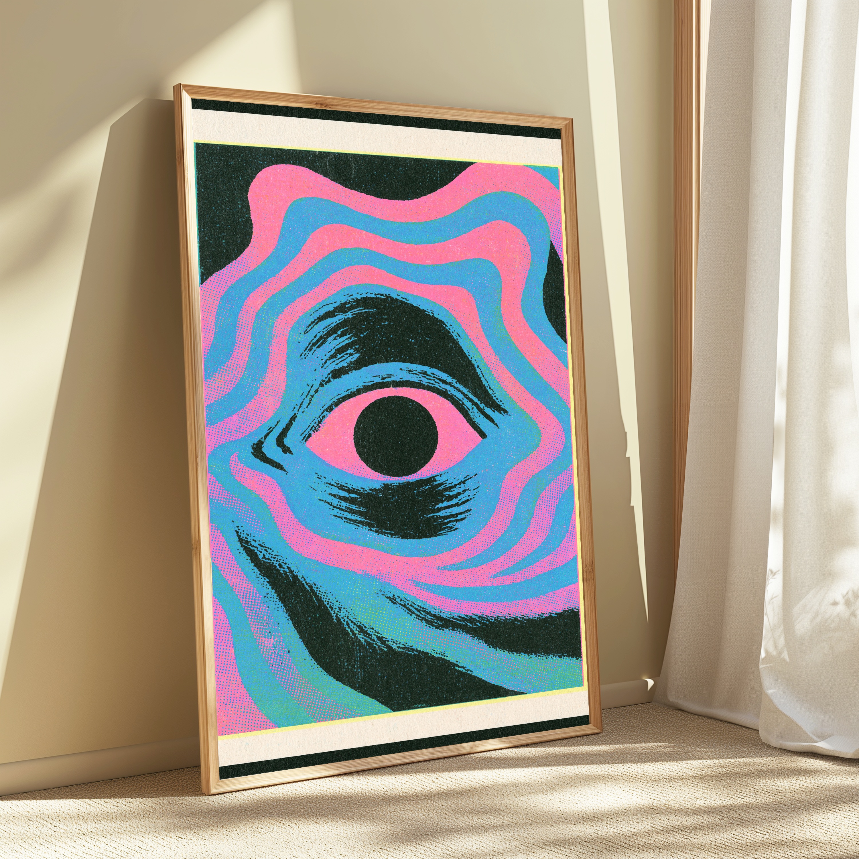 Psychedelic Eye Wave Pop Art Print view 3