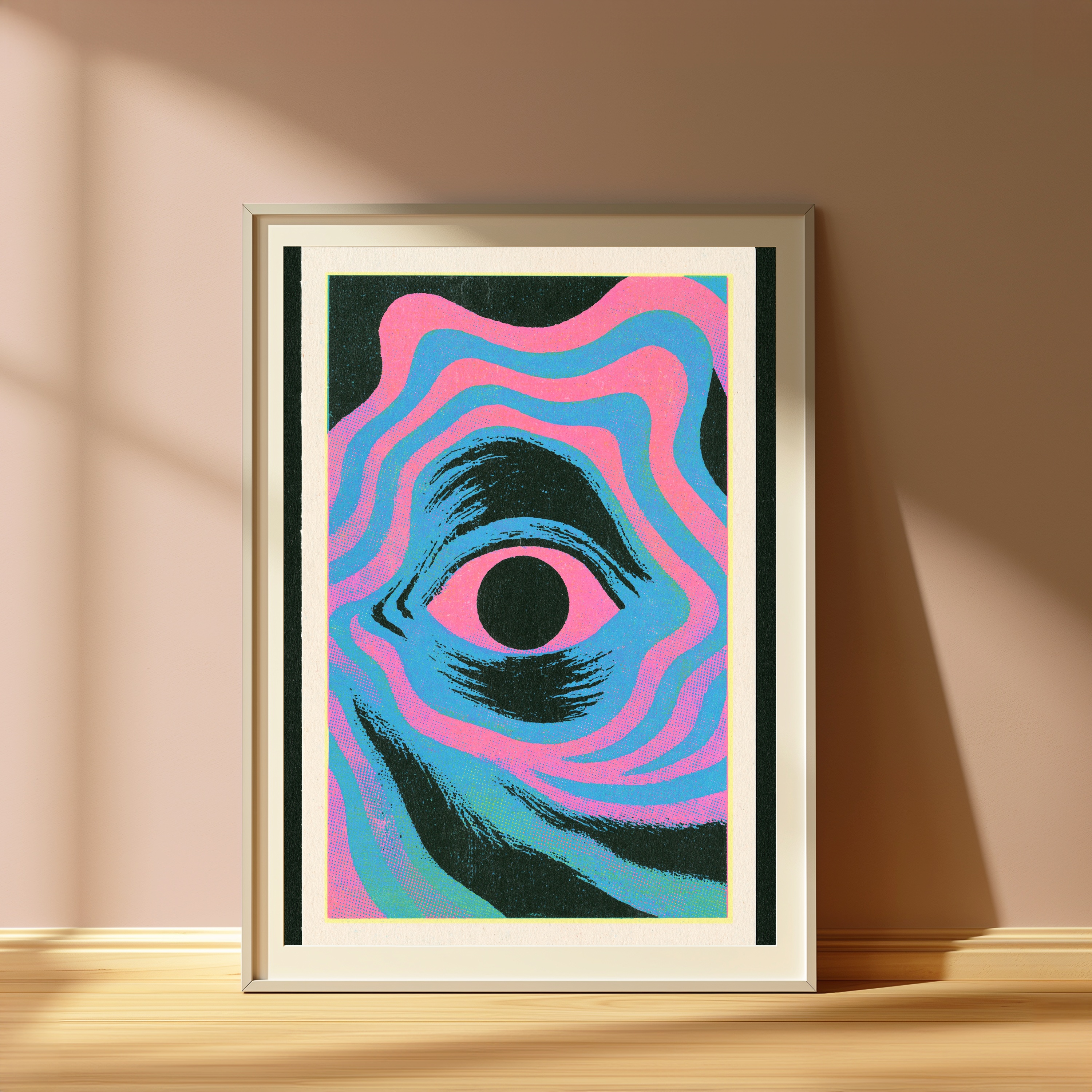 Psychedelic Eye Wave Pop Art Print view 4