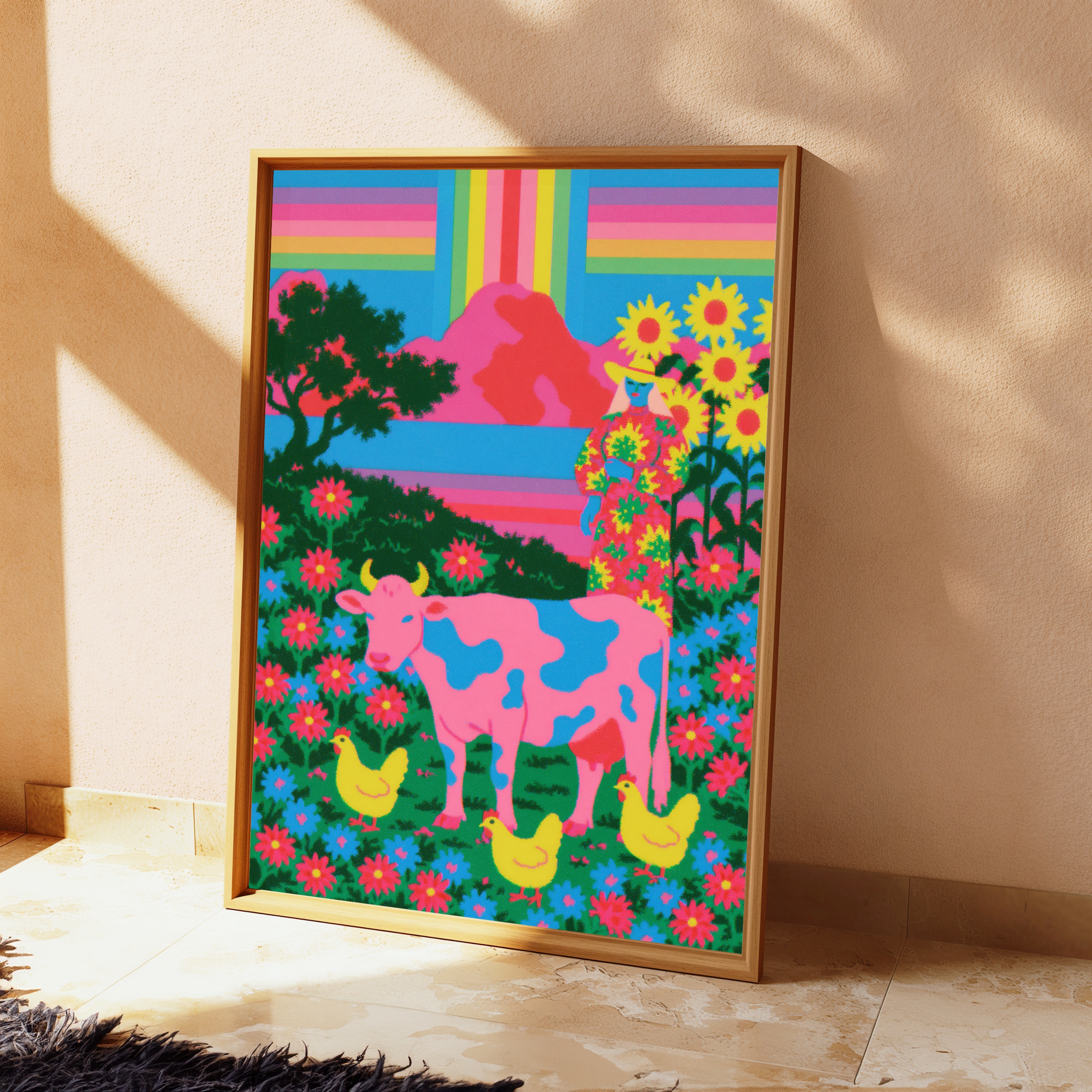 Psychedelic Farm Pop Art Print view 2