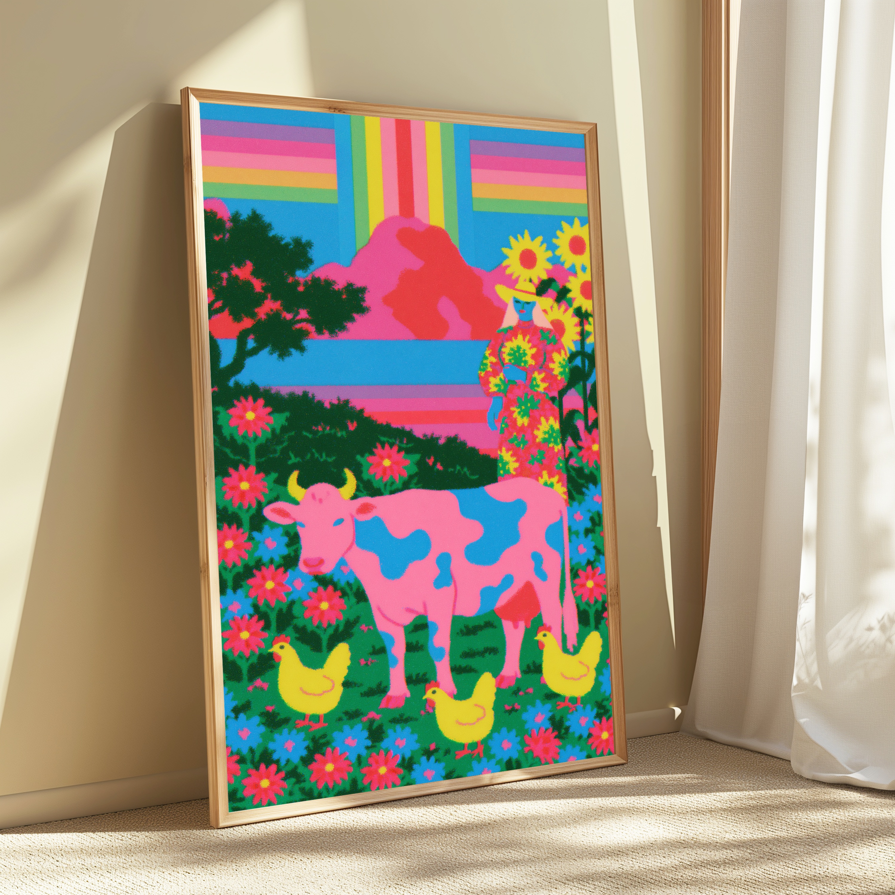Psychedelic Farm Pop Art Print view 3
