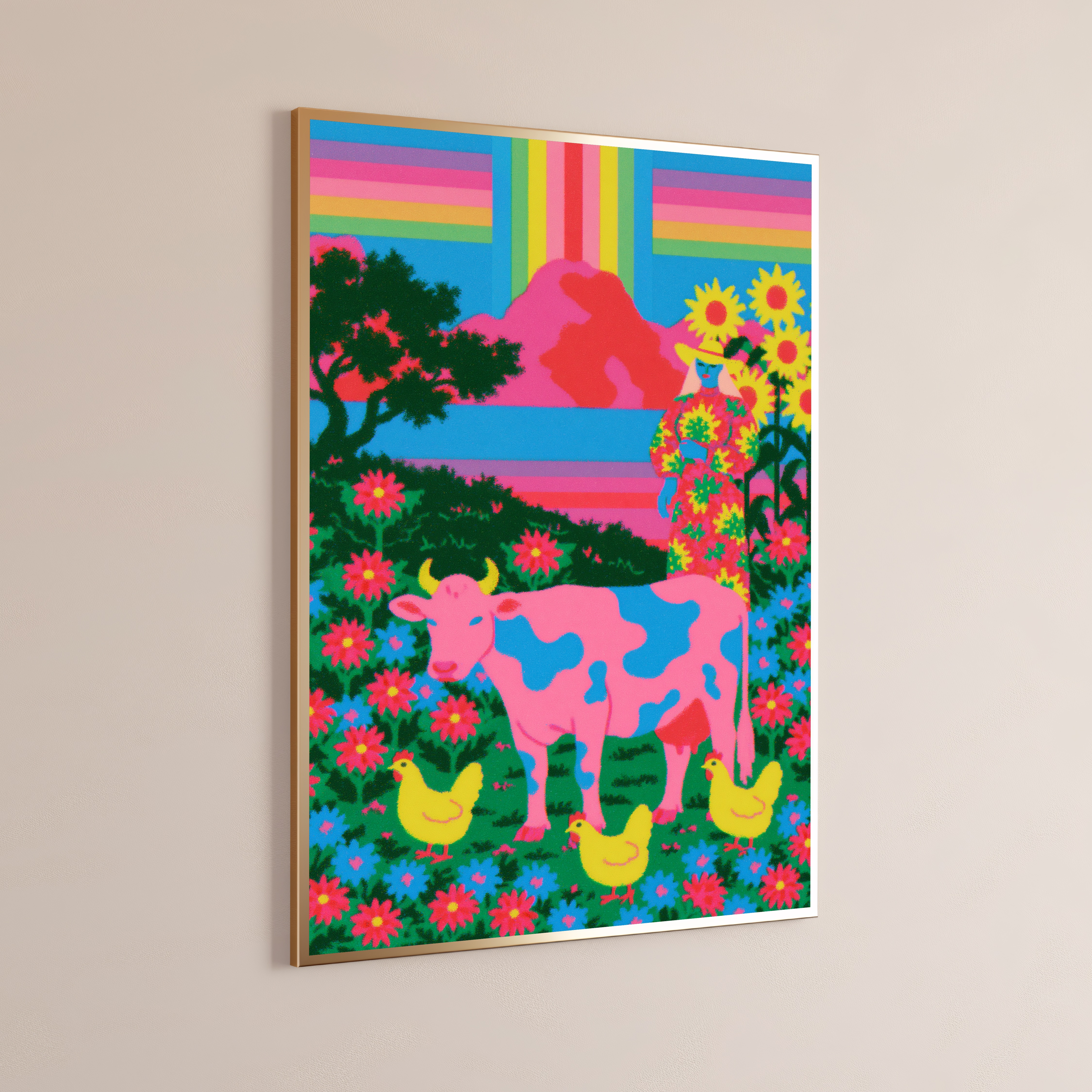 Psychedelic Farm Pop Art Print