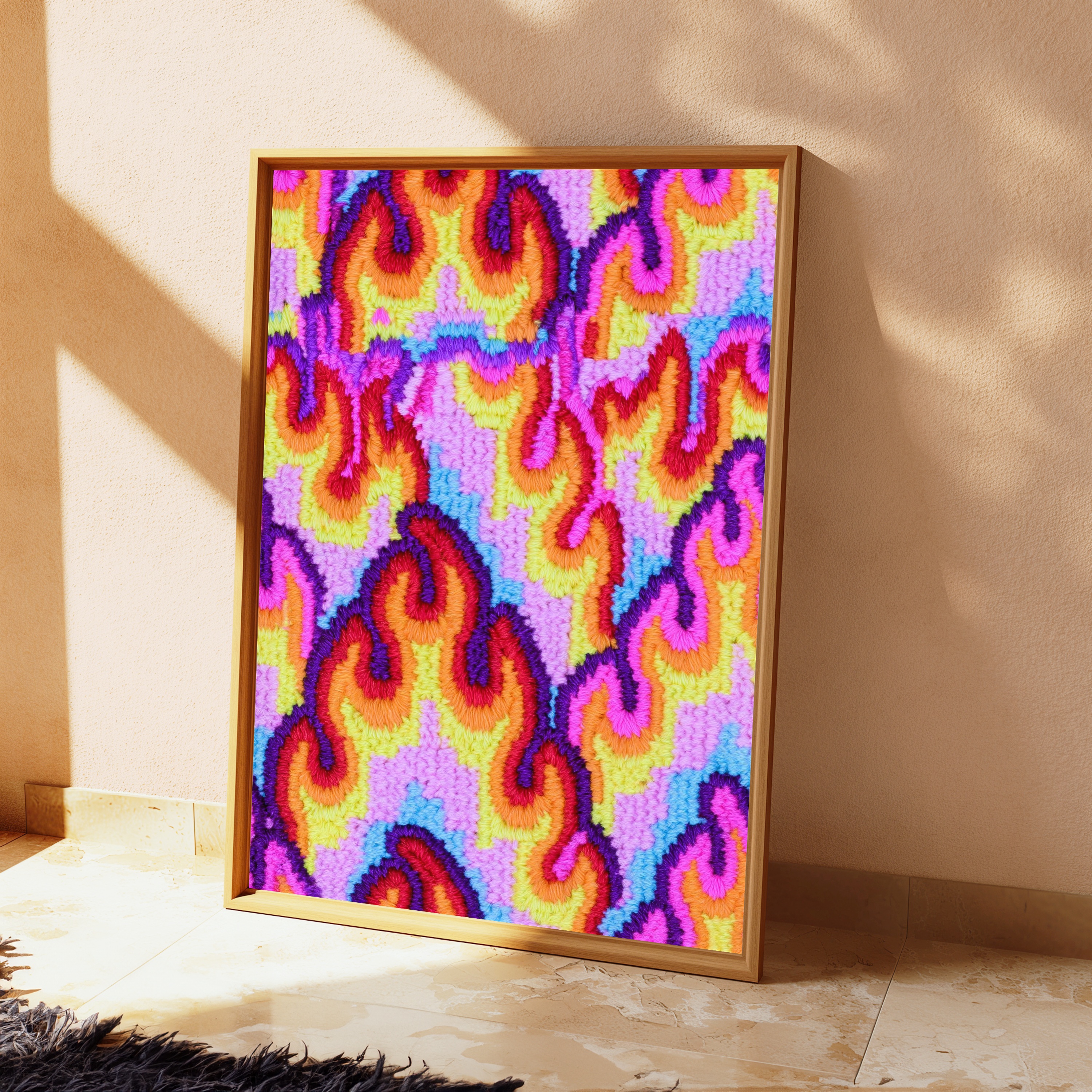 Rainbow Feather Texture Pop Art Print view 2