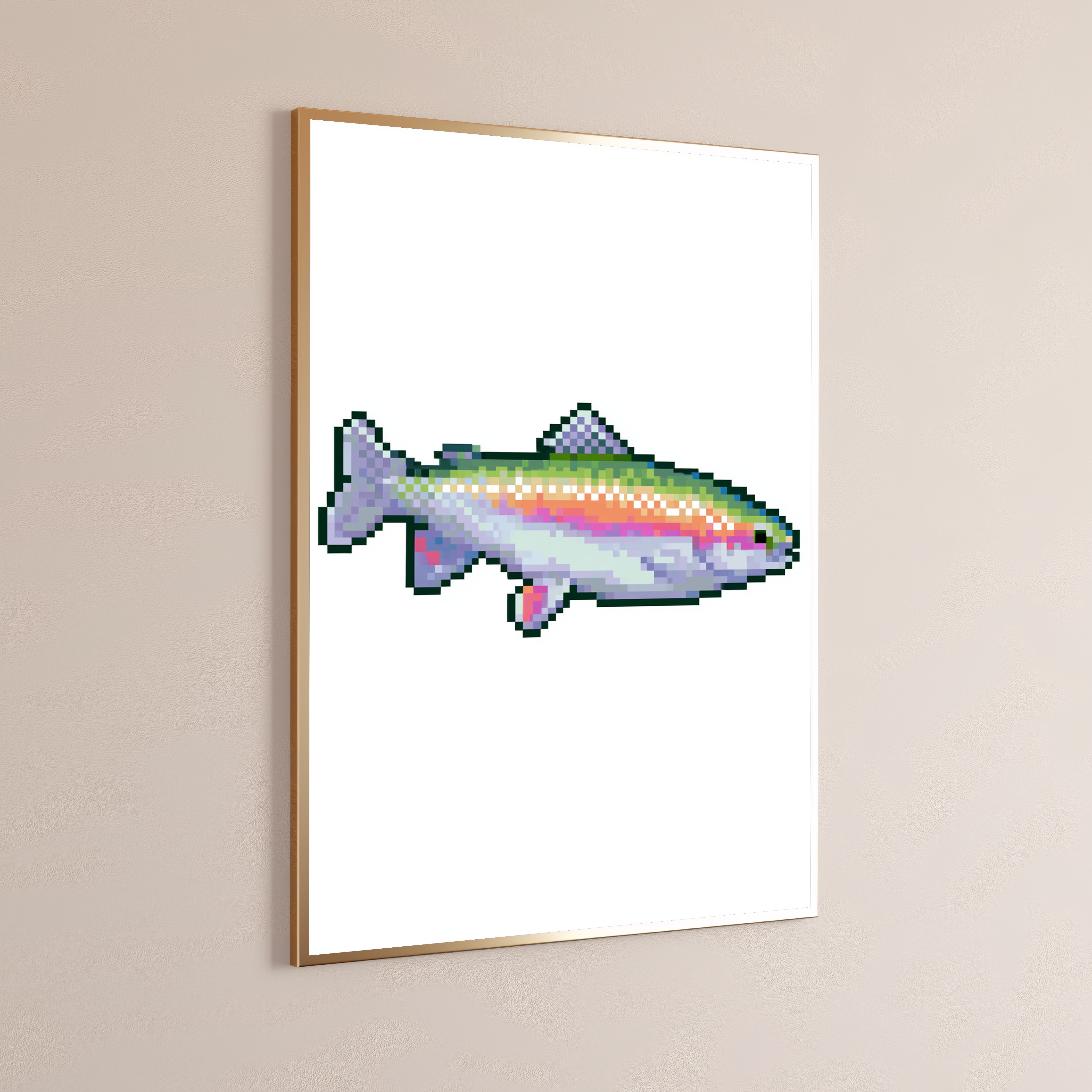 Rainbow Trout Pixel Art Print
