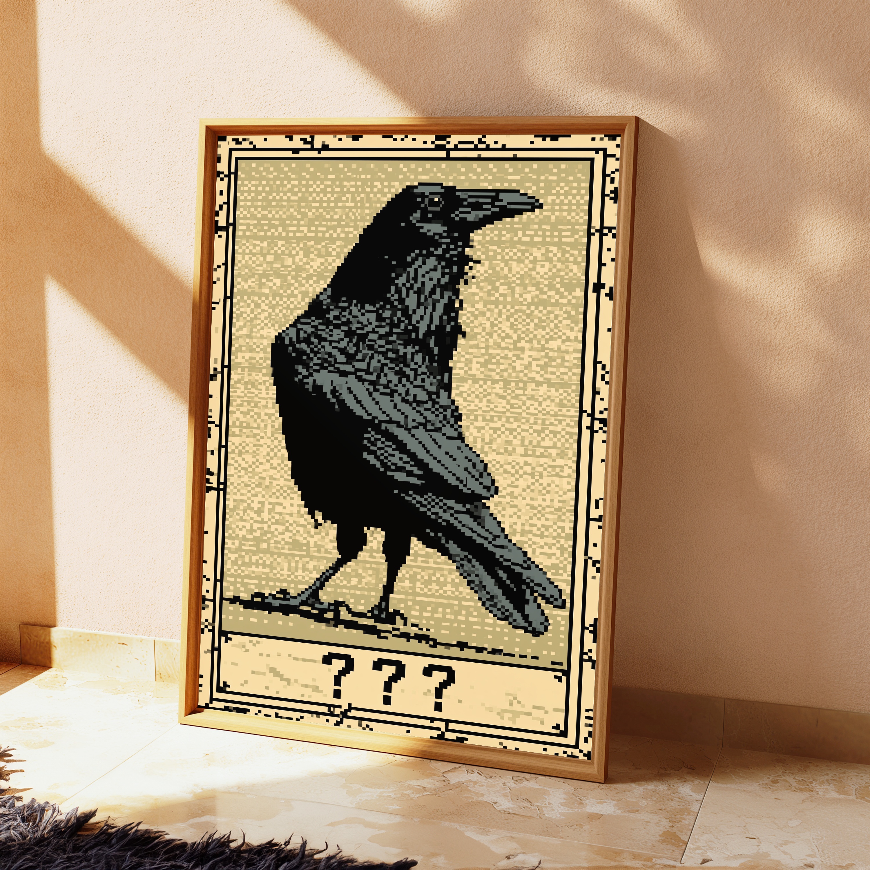 Raven Pixel Art Print view 2