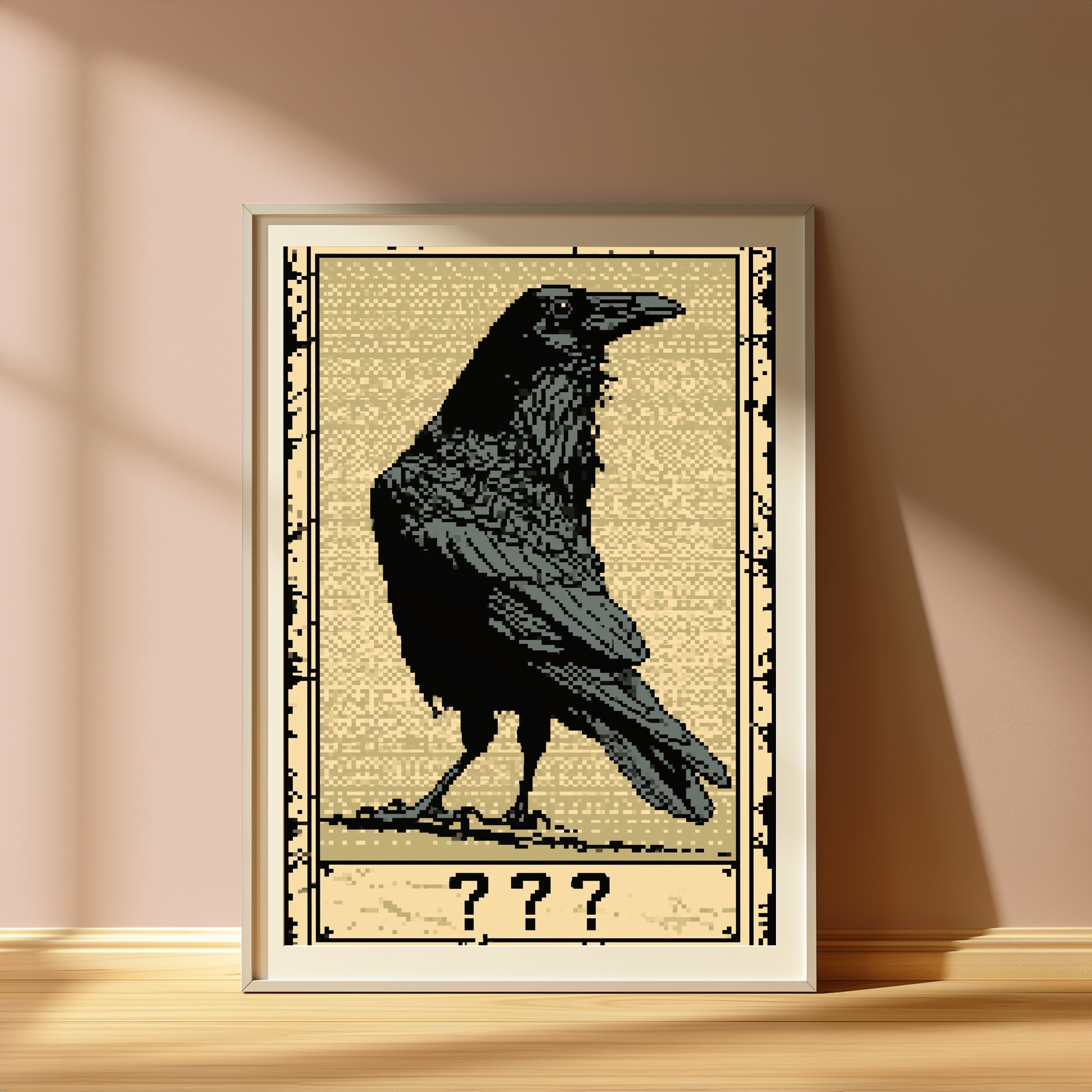 Raven Pixel Art Print view 4