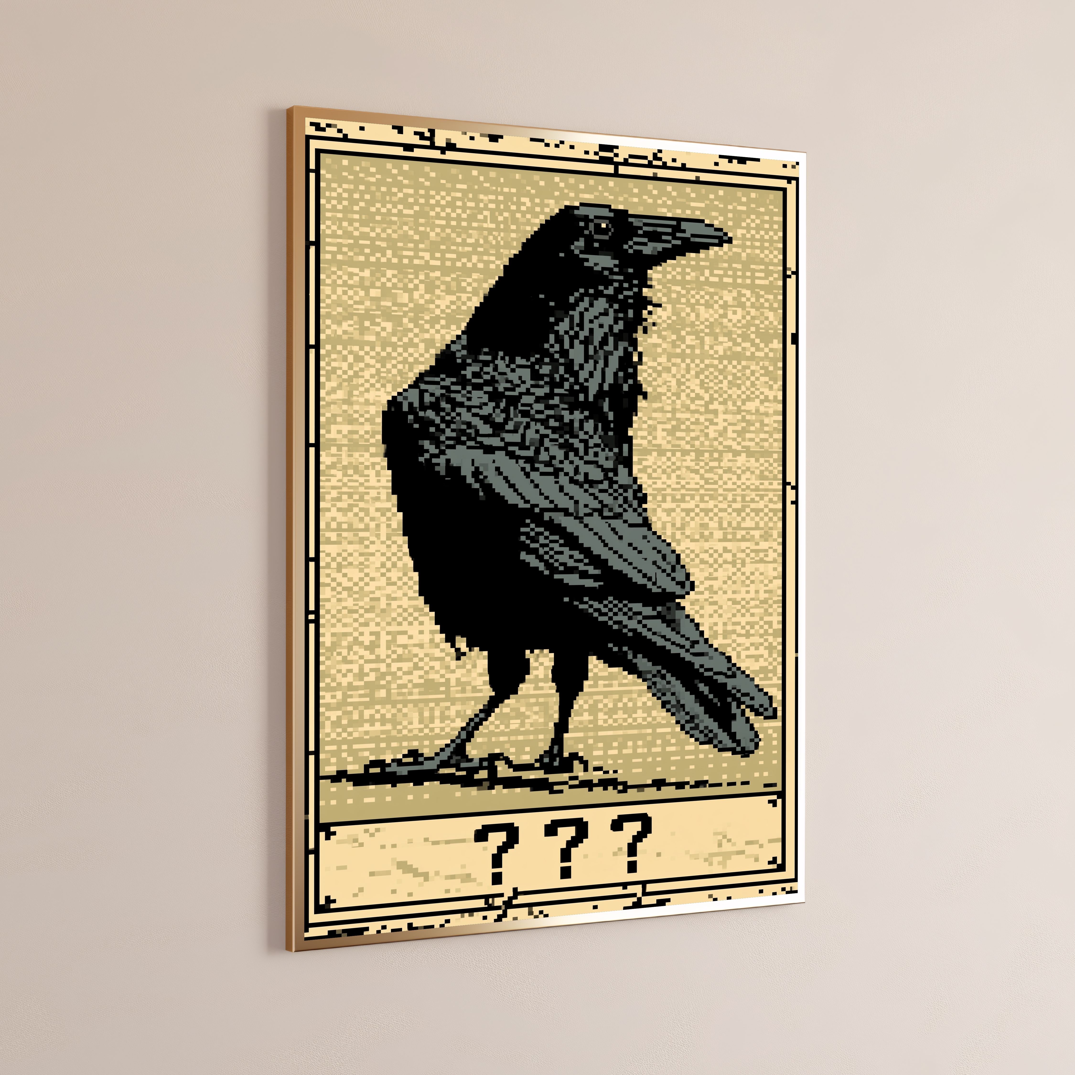 Raven Pixel Art Print