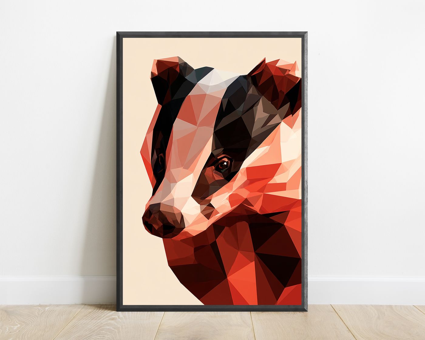 Red Cow Geometric Art Print — view 1