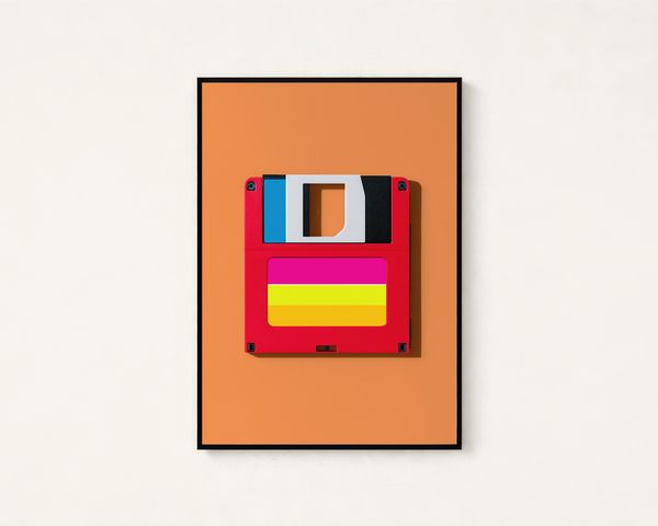 Red Floppy Disk Pop Art Print