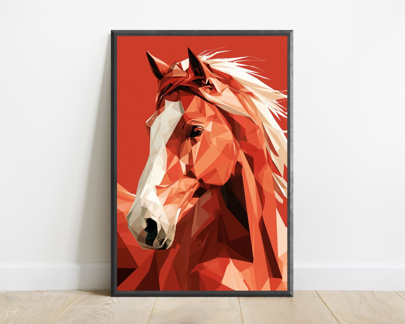 Red Horse Geometric Pop Art Print — view 1