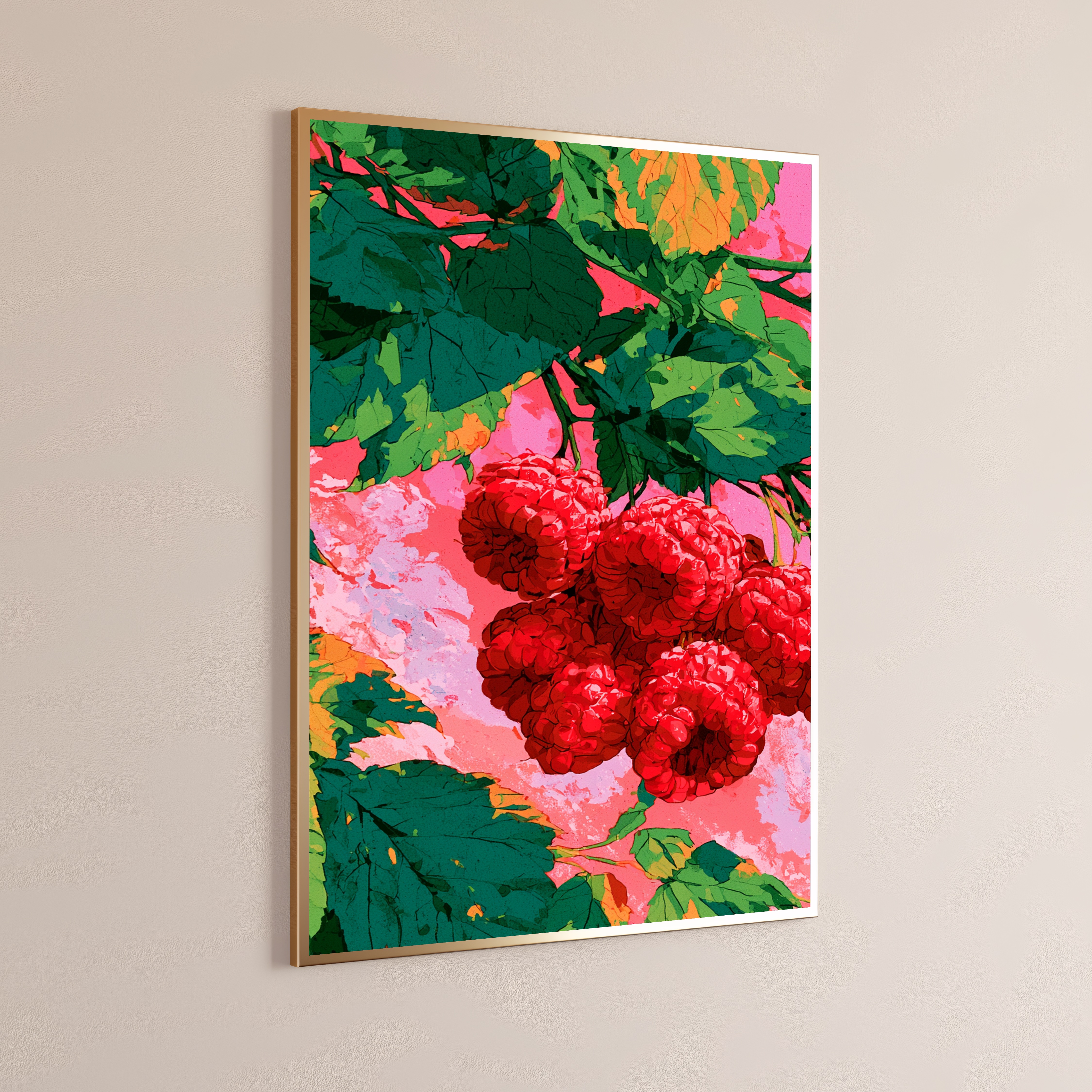 Red Raspberries Botanical Print