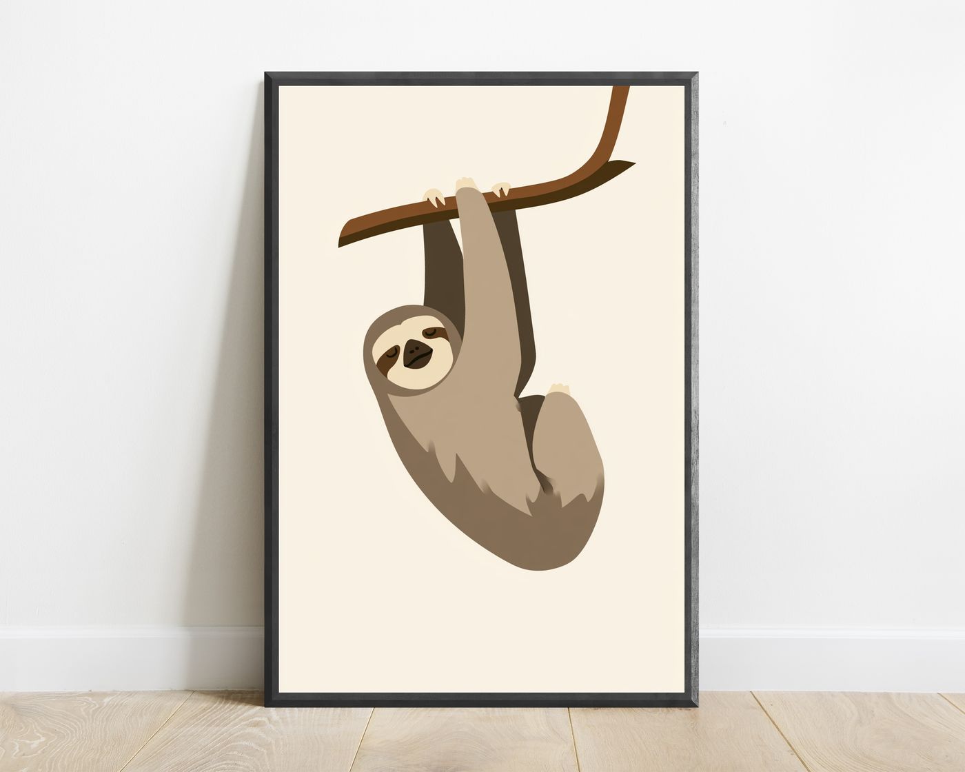 Relaxed Sloth Hanging Branch Wall Art — view 1