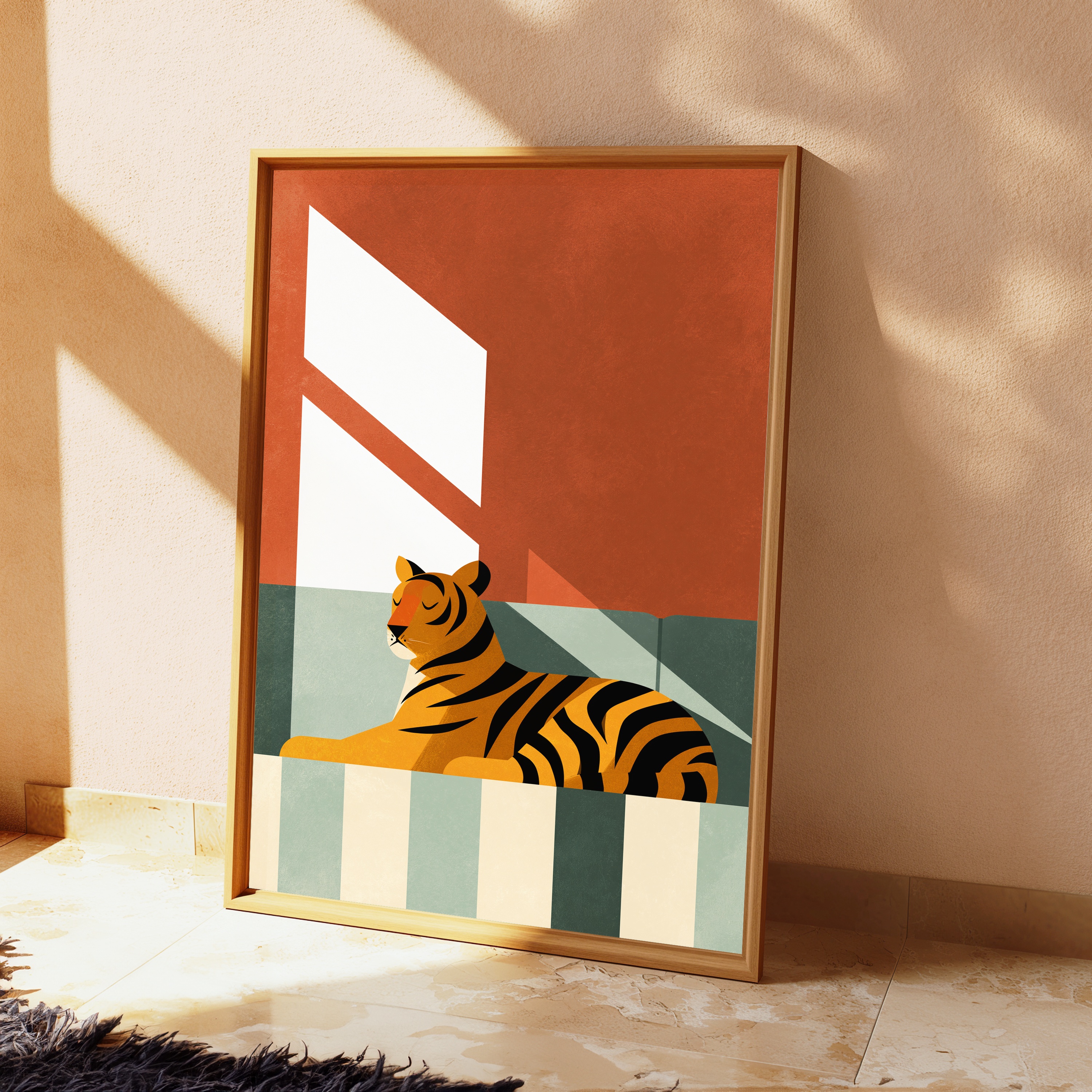 Resting Tiger Minimalist Art Print view 2