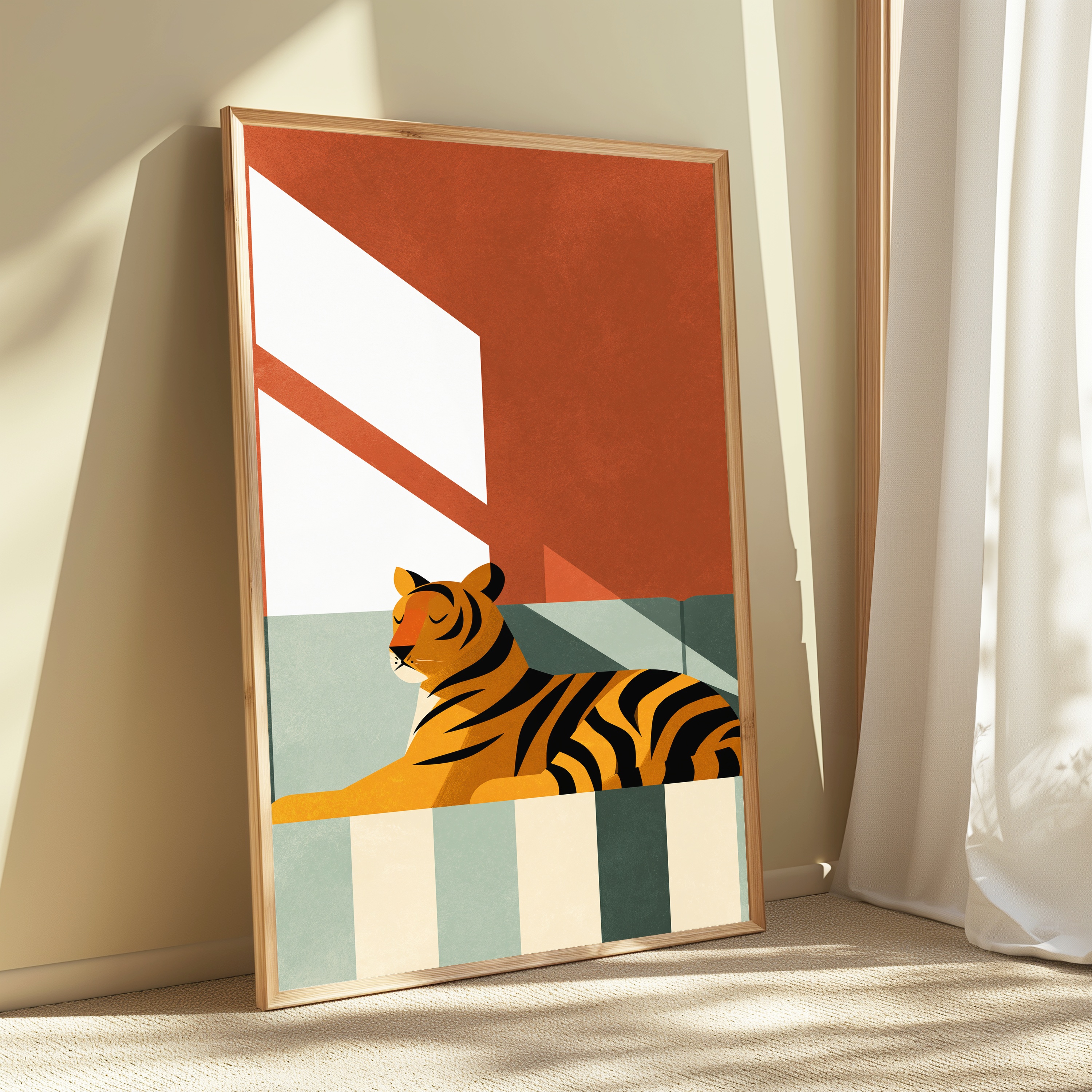 Resting Tiger Minimalist Art Print view 3