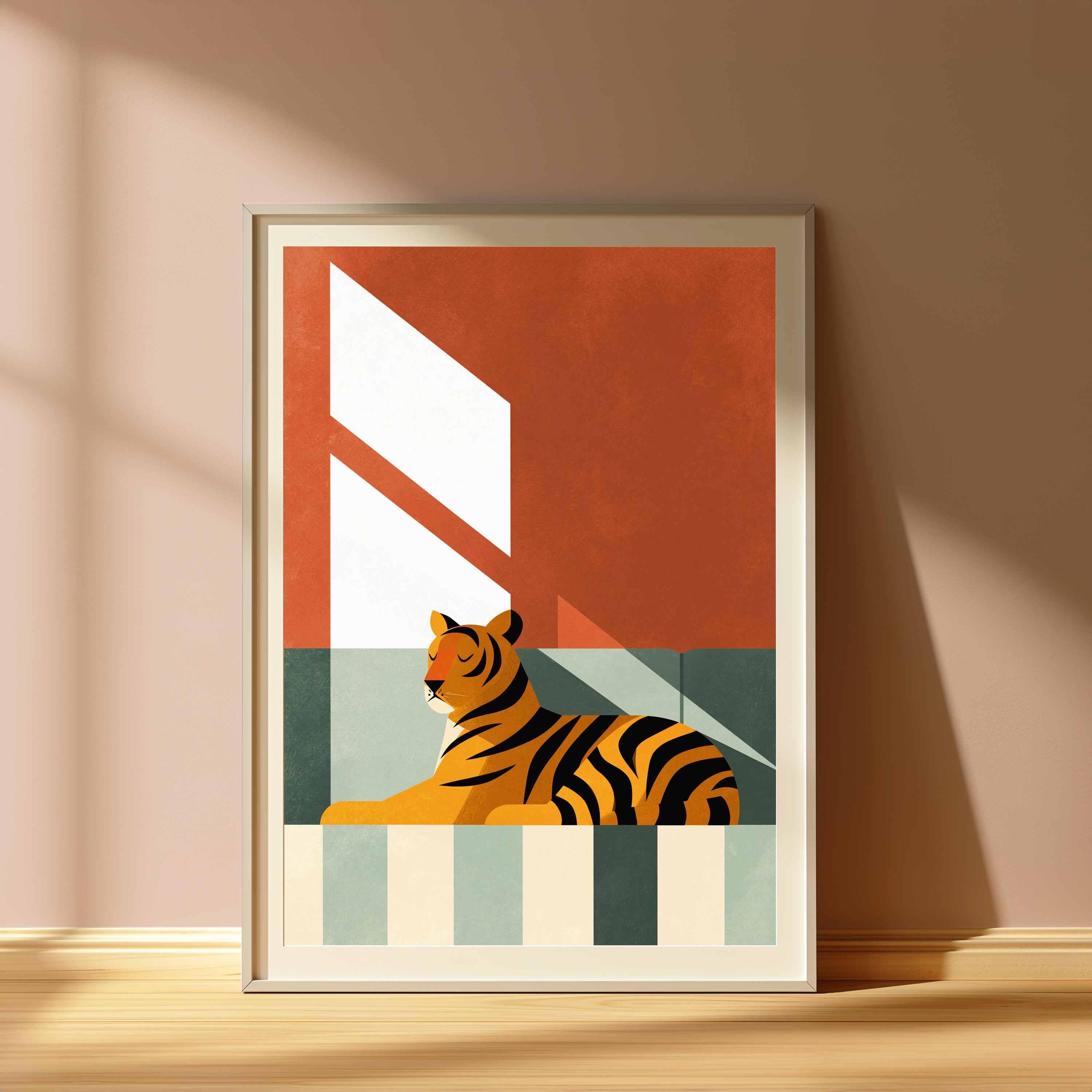 Resting Tiger Minimalist Art Print view 4